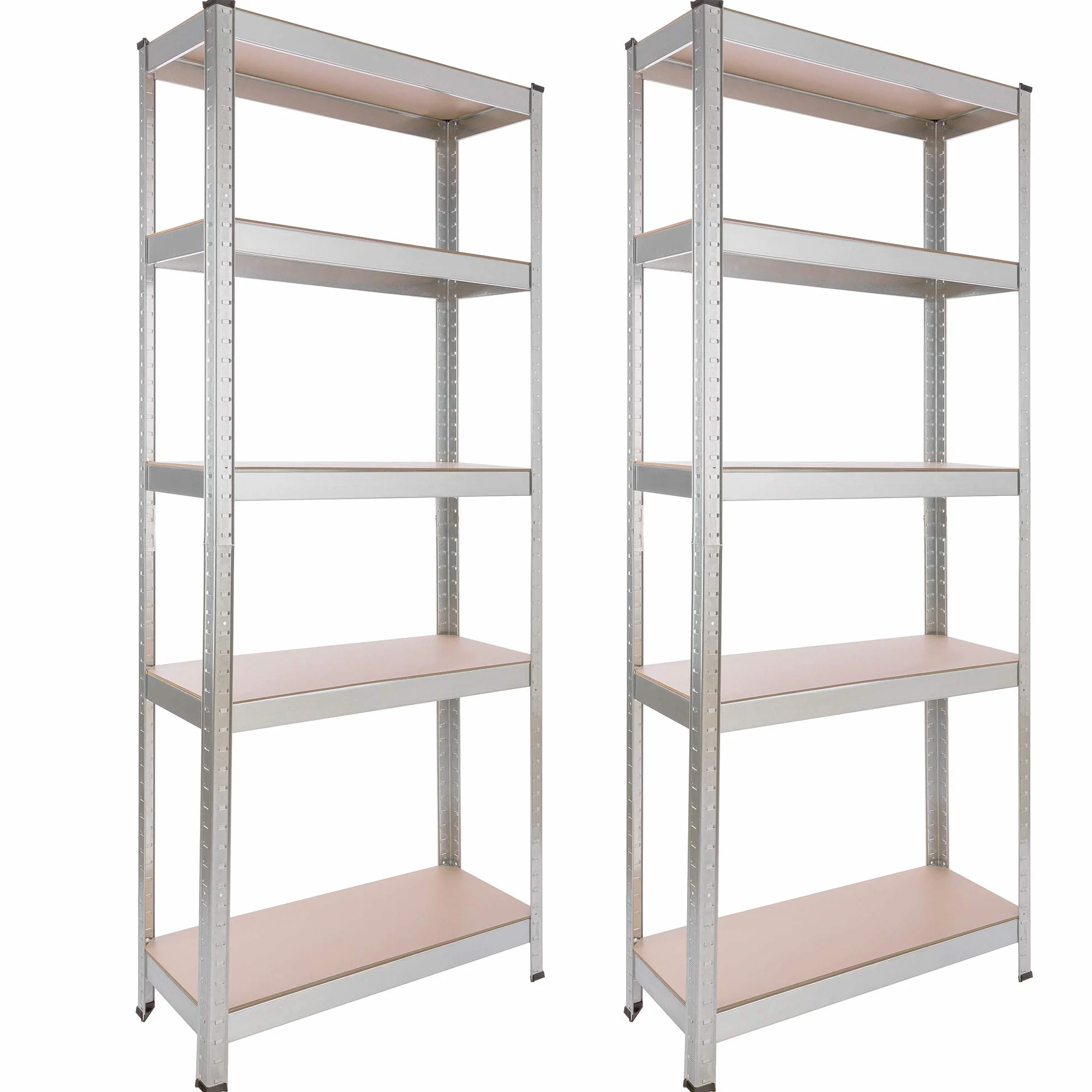 Arebos Regał do dużych obciążeń 180x75x30cm 5 paneli MDF 350kg Zestaw 2