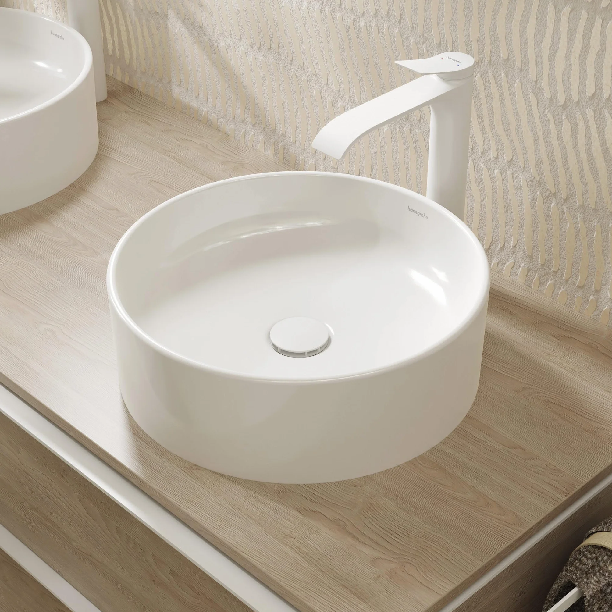 hansgrohe Komplet odpływowy otwarty do umywalek biały matowy