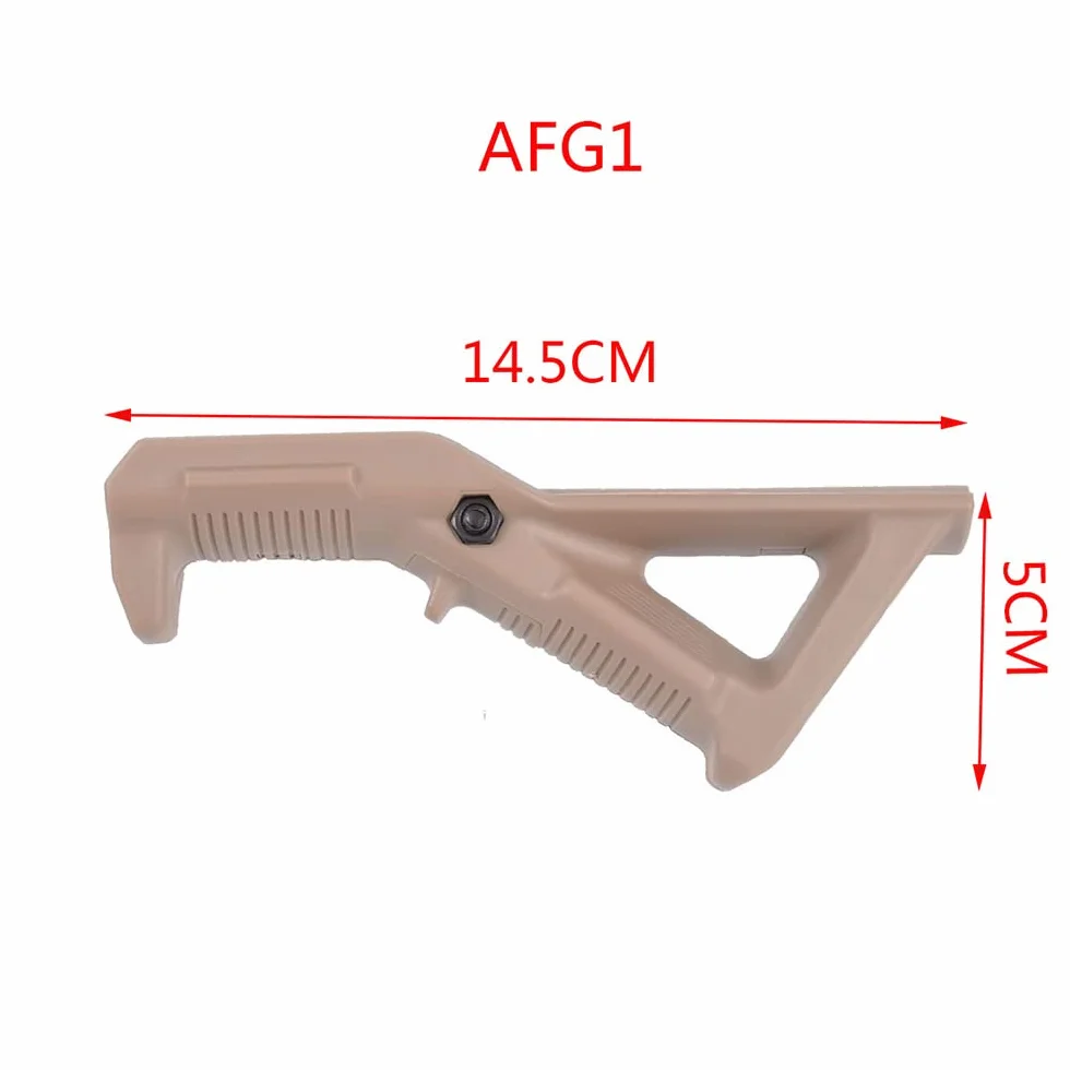 AFG1 Angled Fore Grip - Ergonomiczny Uchwyt Przedni Airsoft, Trójkątny z Przodu do Szyny Tkackiej 20 mm - Nylon, Kolor Piaskowy