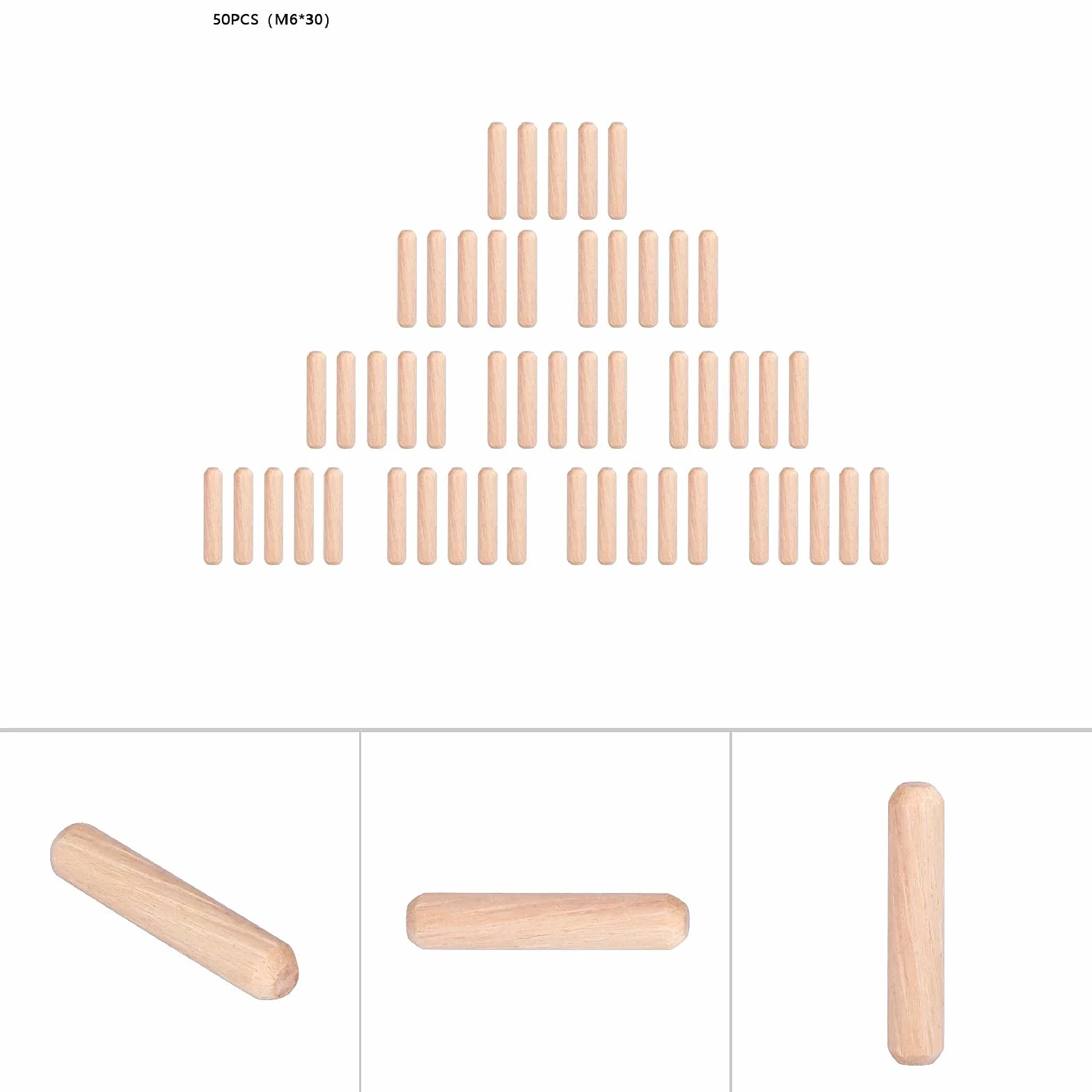Ikea Kallax Kołki Drewniane Karbowane M6 30 50 sztuk
