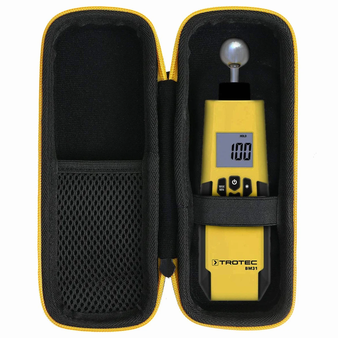 Khanka Twarde Etui Podróżne do TROTEC Tester wilgotności BM31, Czarny