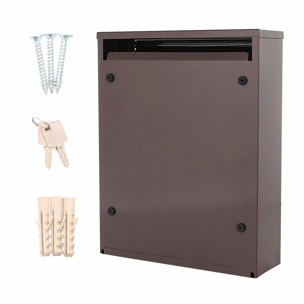 Rottner K10348 skrzynka listowa Como brązowa 250x320x85 mm zamek cylindryczny