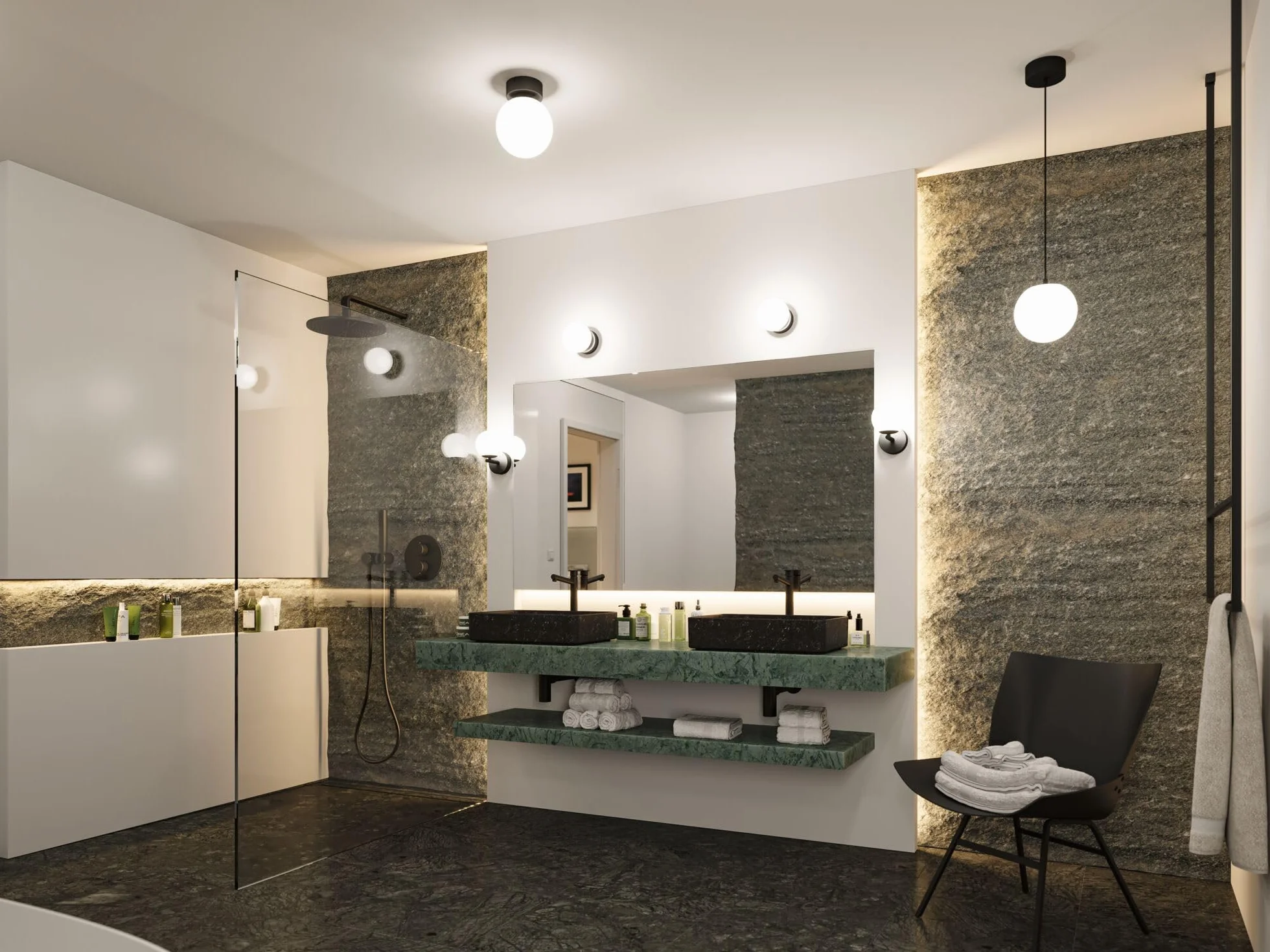 Paulmann 71073 LED lampa wisząca Selection Bathroom Gove IP44 9W czarny matowy