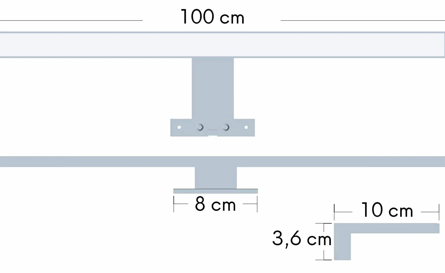 kalb | 100cm lampa łazienkowa LED Lampa łazienkowa Lampa do lustra 230V, chromowana, ciepła biel