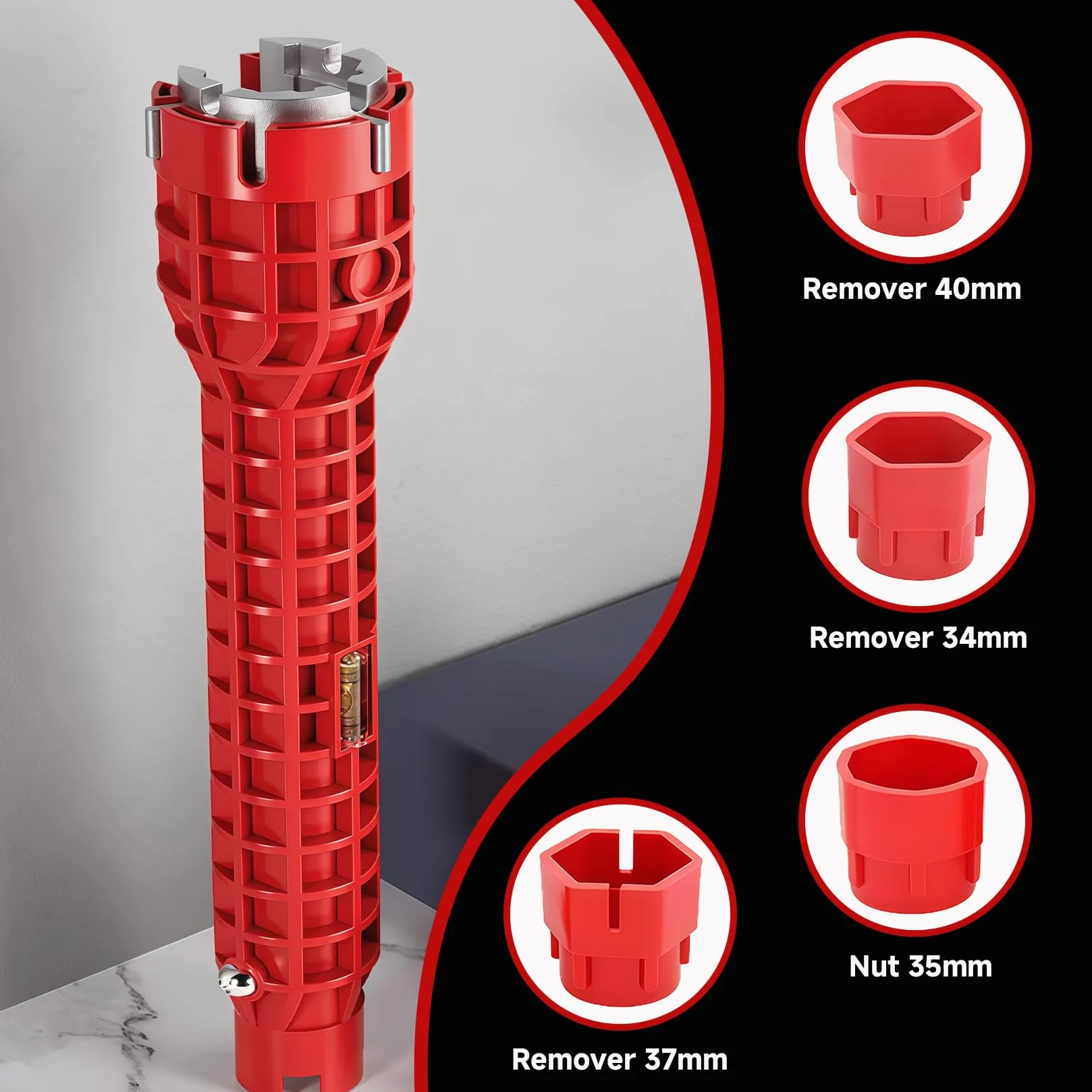 Zestaw kluczy hydraulicznych 12 w 1, wielofunkcyjny klucz do zlewu i kranu z ergonomicznym antypoślizgowym uchwytem