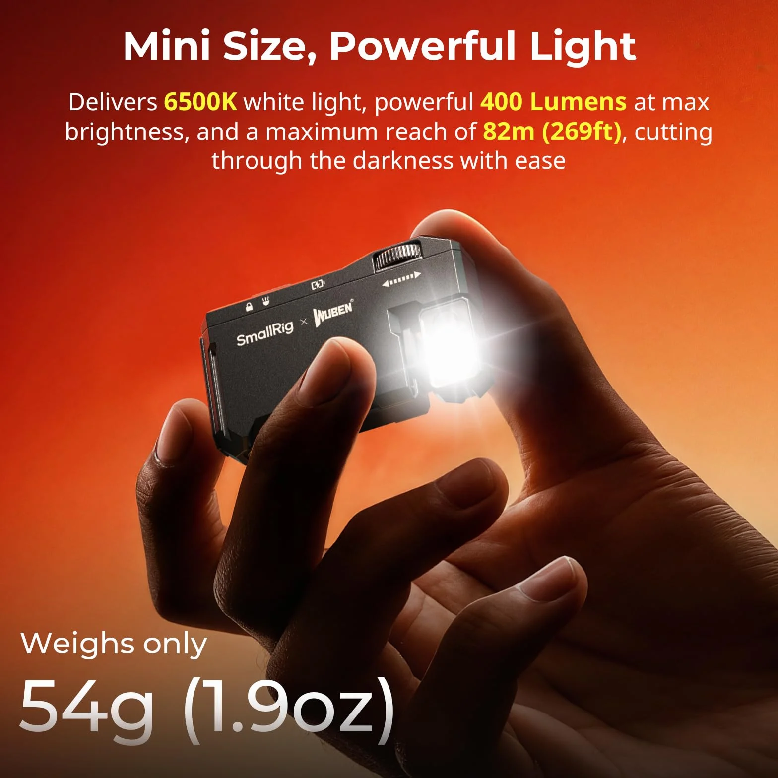 SMALLRIG Akumulatorowa mini latarka EDC 400 lumenów LED wodoodporna IP65 gwint 1/4"-20 dyfuzor 5710