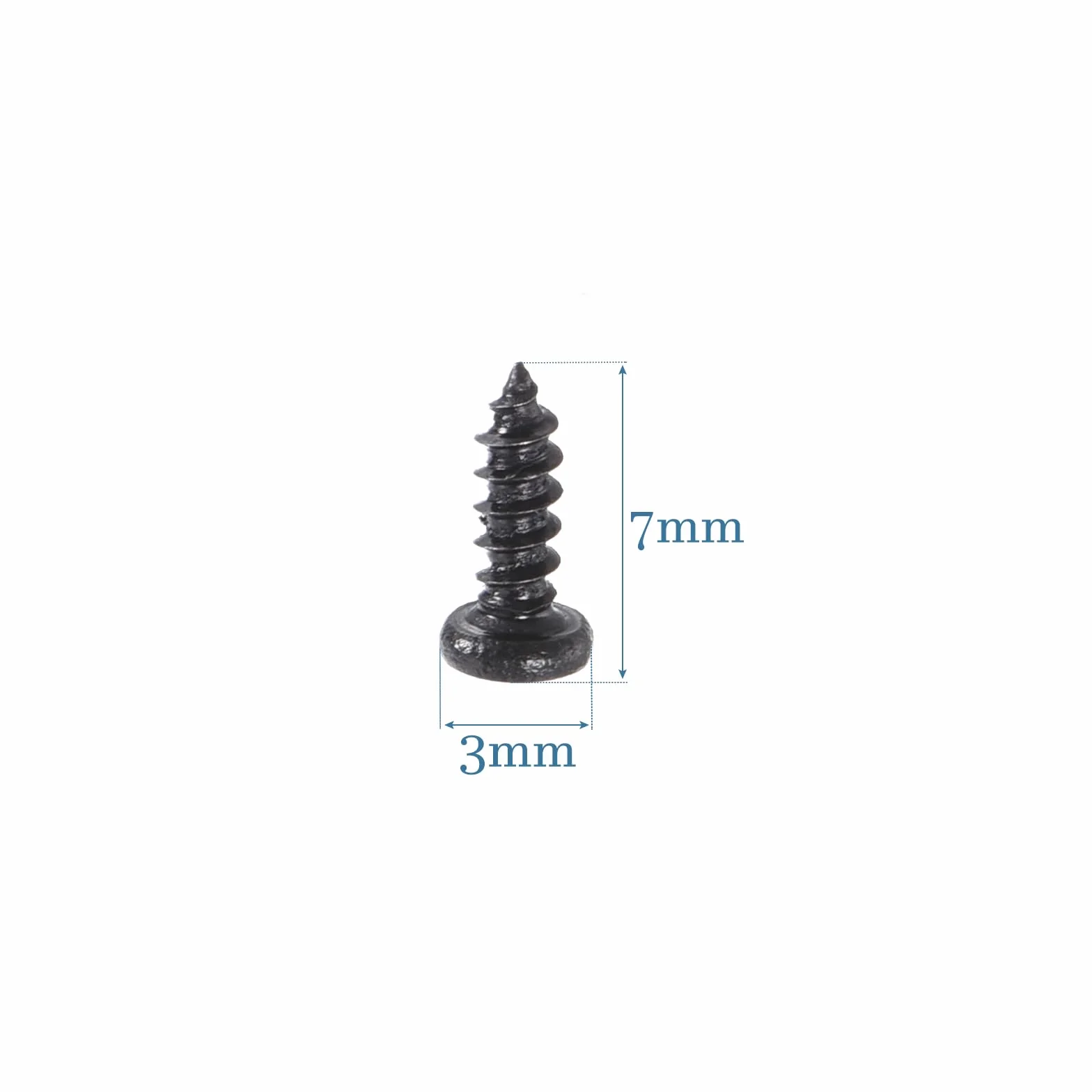 Wkręty samogwintujące M2 x 6 mm 250 sztuk metalowe śruby Phillips z okrągłym łbem czarne