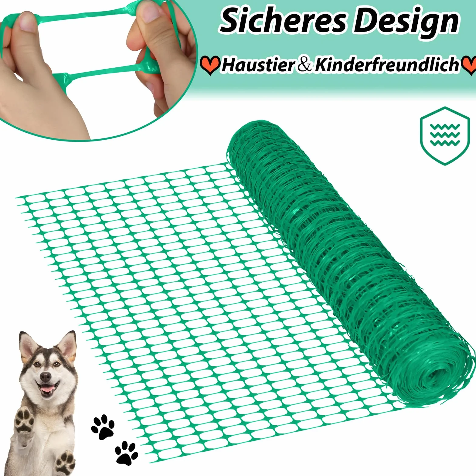 ACXIN Ogrodzenie odcinające, siatka ochronna, 1 x 30 m, wielkość oczek 75 x 35 mm