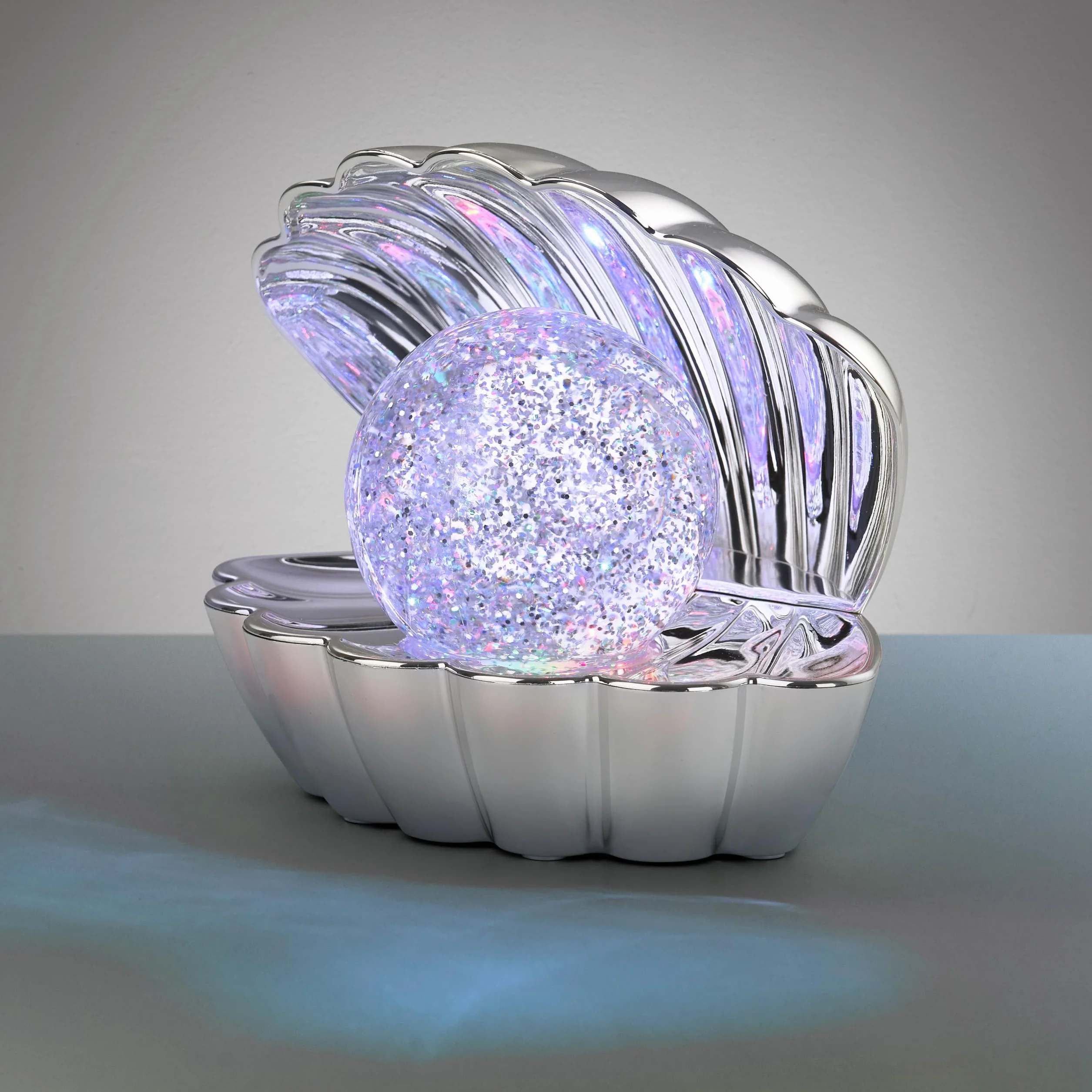 Reality Leuchten Lampa stołowa SHELLY R57731106, tworzywo sztuczne, chrom, 0,8 W LED, zmiana koloru
