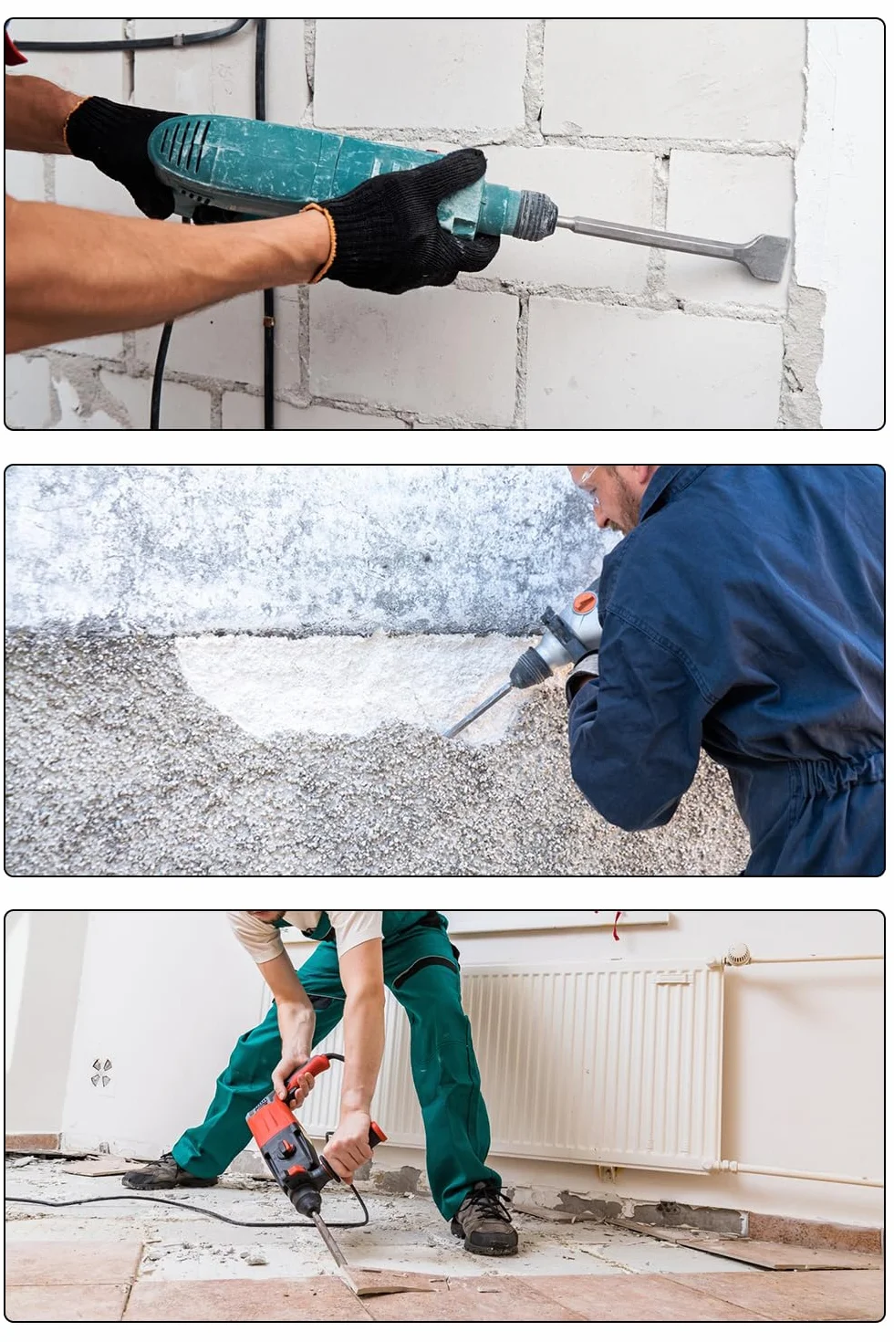 Lytool Dłuto SDS-Plus do płytek 250x40mm 280x100mm zestaw 2 sztuki