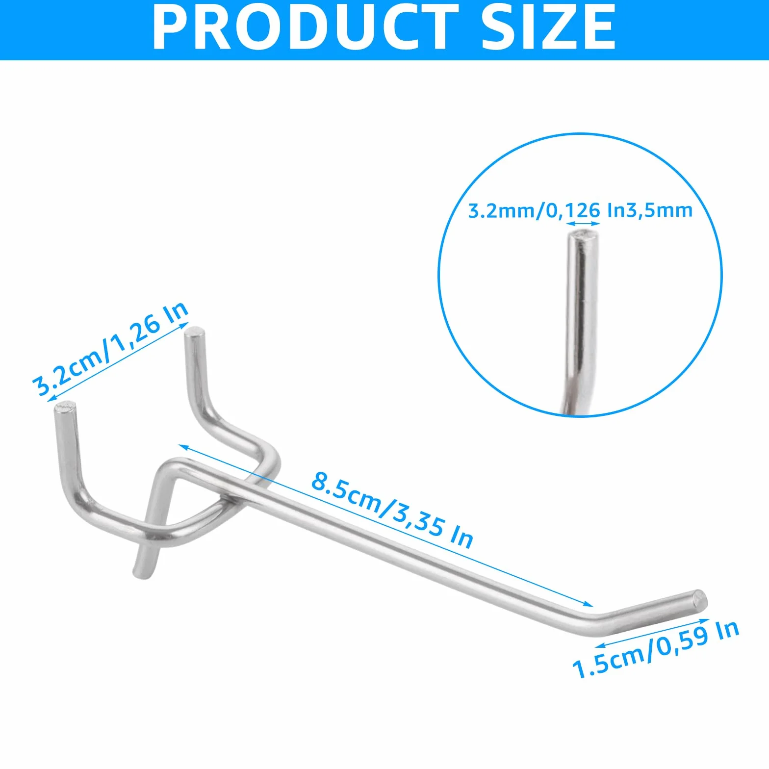 Haczyki na ścianę z otworami 10 cm, ścianka narzędziowa Pegboard pojedynczy hak, akcesoria do mocowania na ścianie
