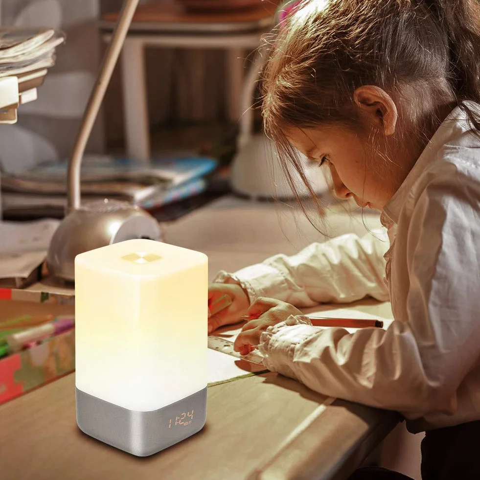 WakeUp Lekki Budzik Kolorowy Wschód Słońca Symulacja Lampka Nocna Alarm Słoneczny