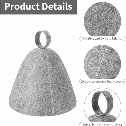 Filcowana czapka do sauny ergonomiczna dla kobiet i mężczyzn