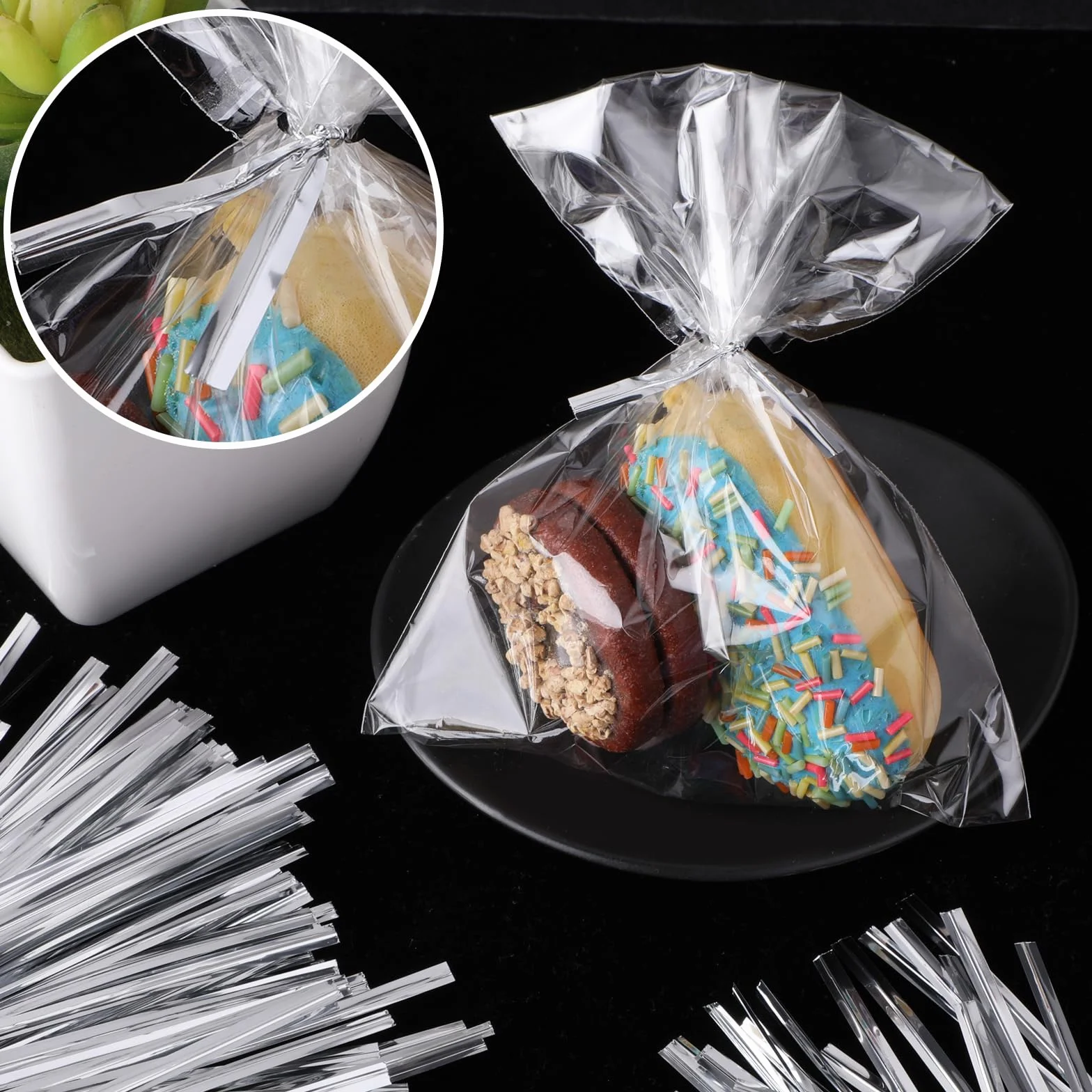 Twist Ties metaliczne zapięcie do wiązania torebek srebrnych 3,9 cala 1000 sztuk