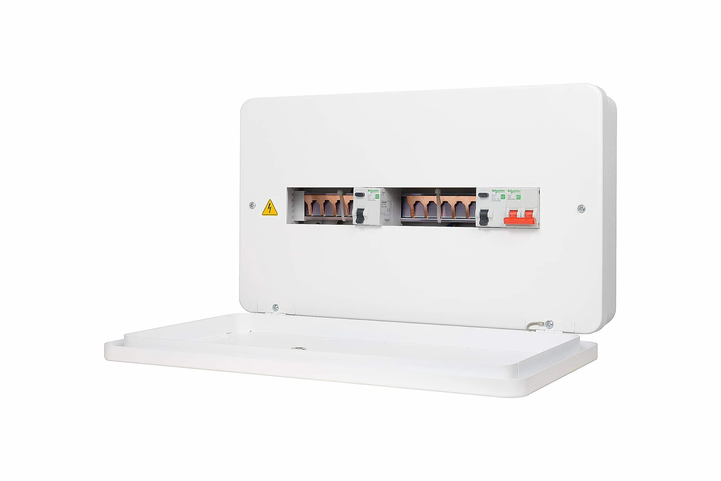 Schneider Electric Easy9+ jednostka konsumencka 6+6 100 A główny przełącznik 2 x 63A RCD montaż powierzchniowy metal EZ9ER6R6MCU