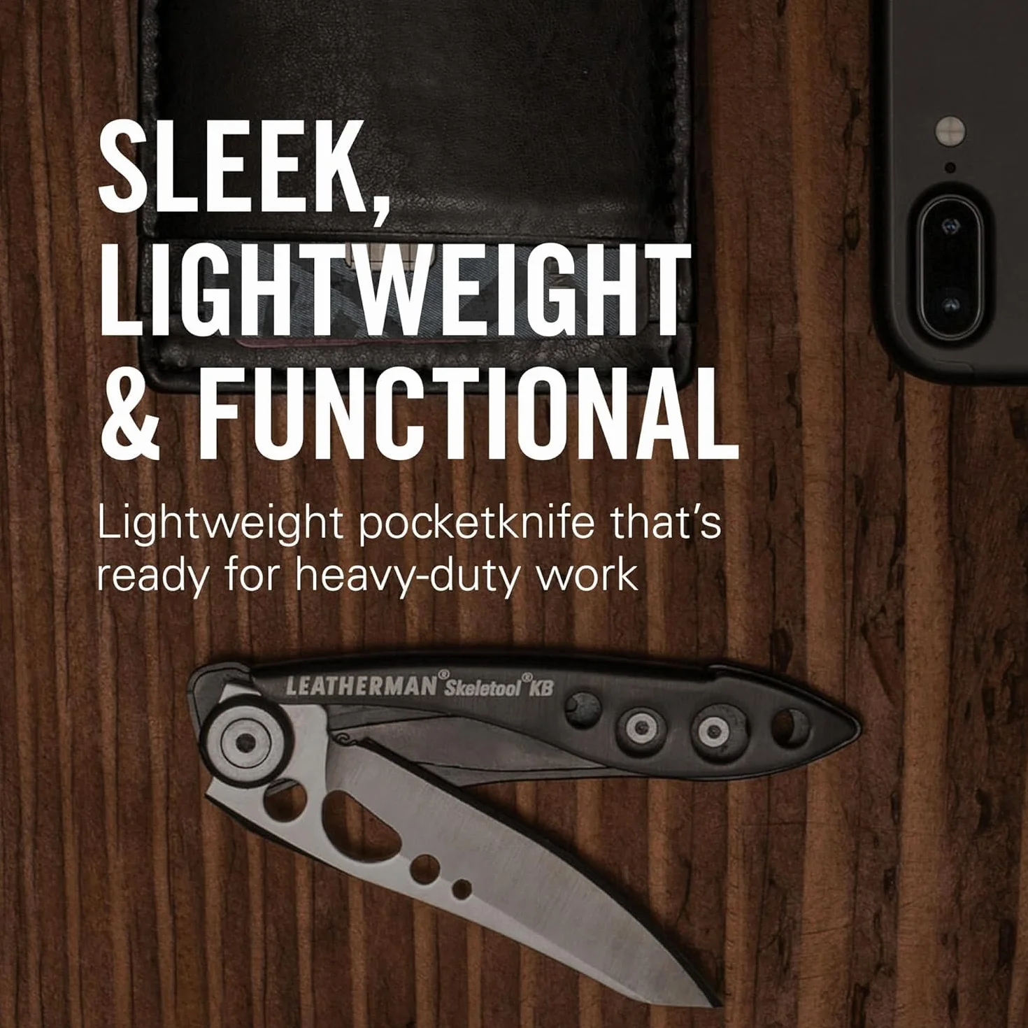Leatherman Skeletool KB Czarny Nóż Składany Stalowe Ostrze Otwieracz do Butelek Zielony