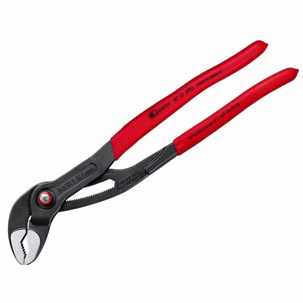 KNIPEX Cobra QuickSet Szczypce nastawne do rur 87 21 300 SB fosforanowana, szara