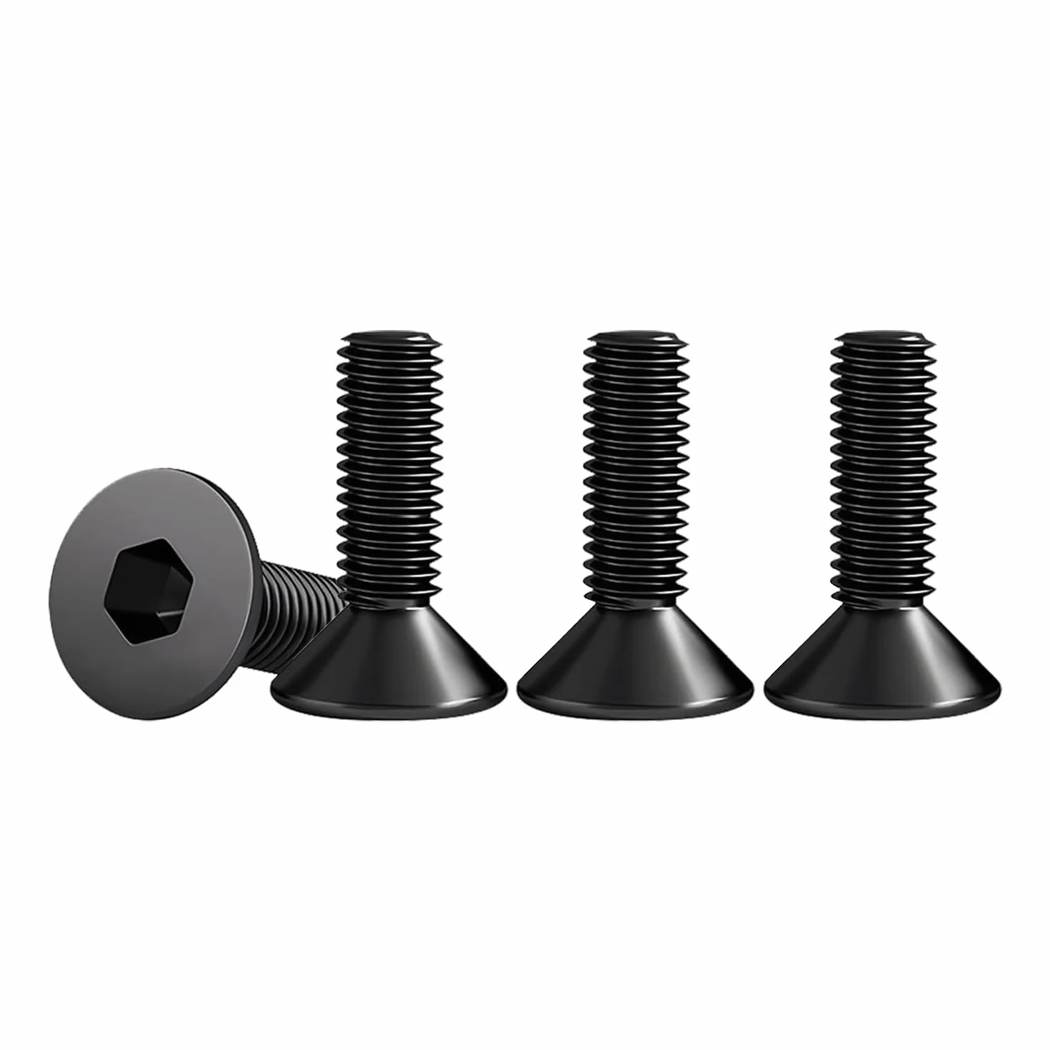 Śruby z łbem stożkowym czarna stal nierdzewna M5 x 12 mm Din 7991 A2 V2A