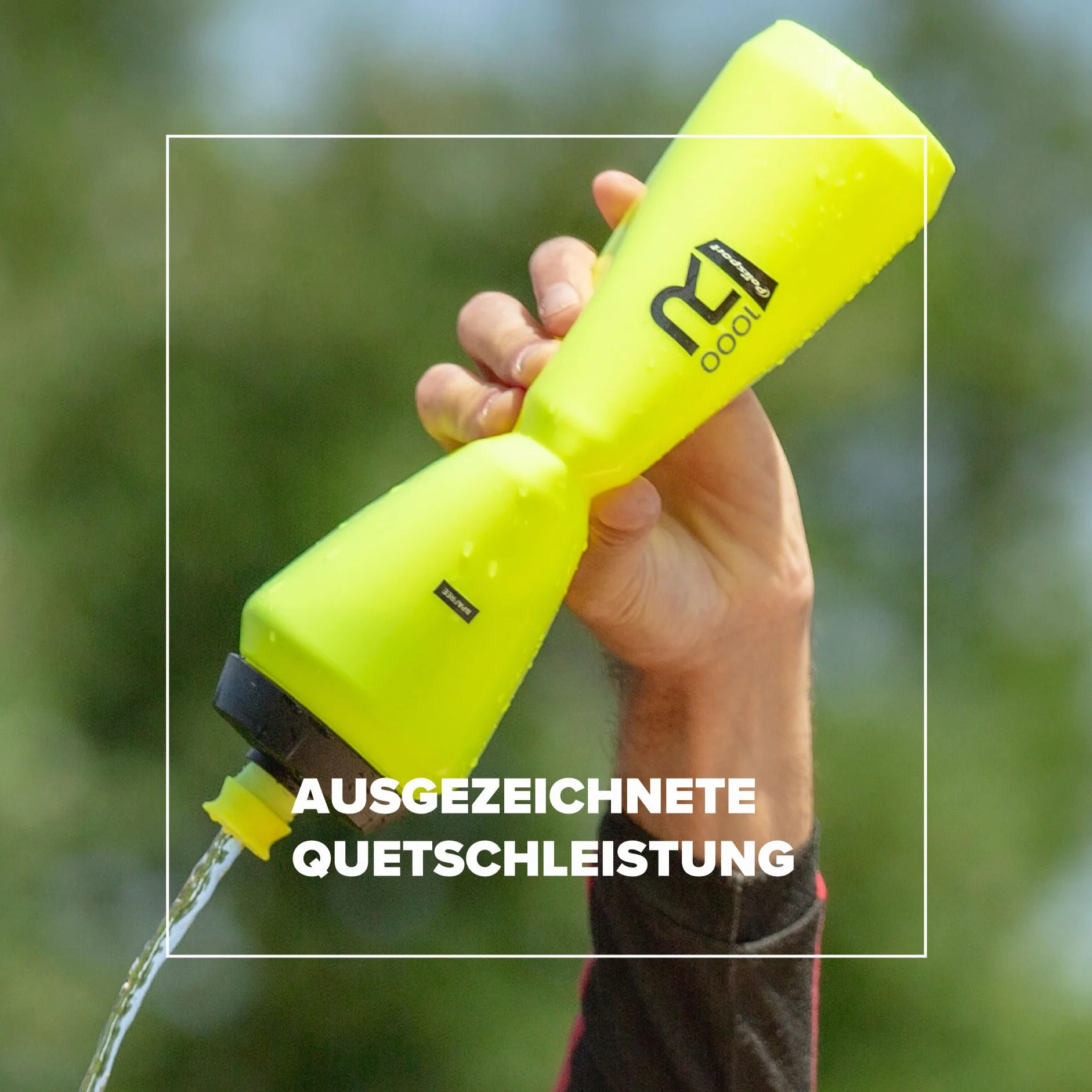 POLISPORT 8649100011 - R Collection R1000 Butelka rowerowa 1000ml Bidon dla rowerzystów Rower BPA Free kolorze limonkowym