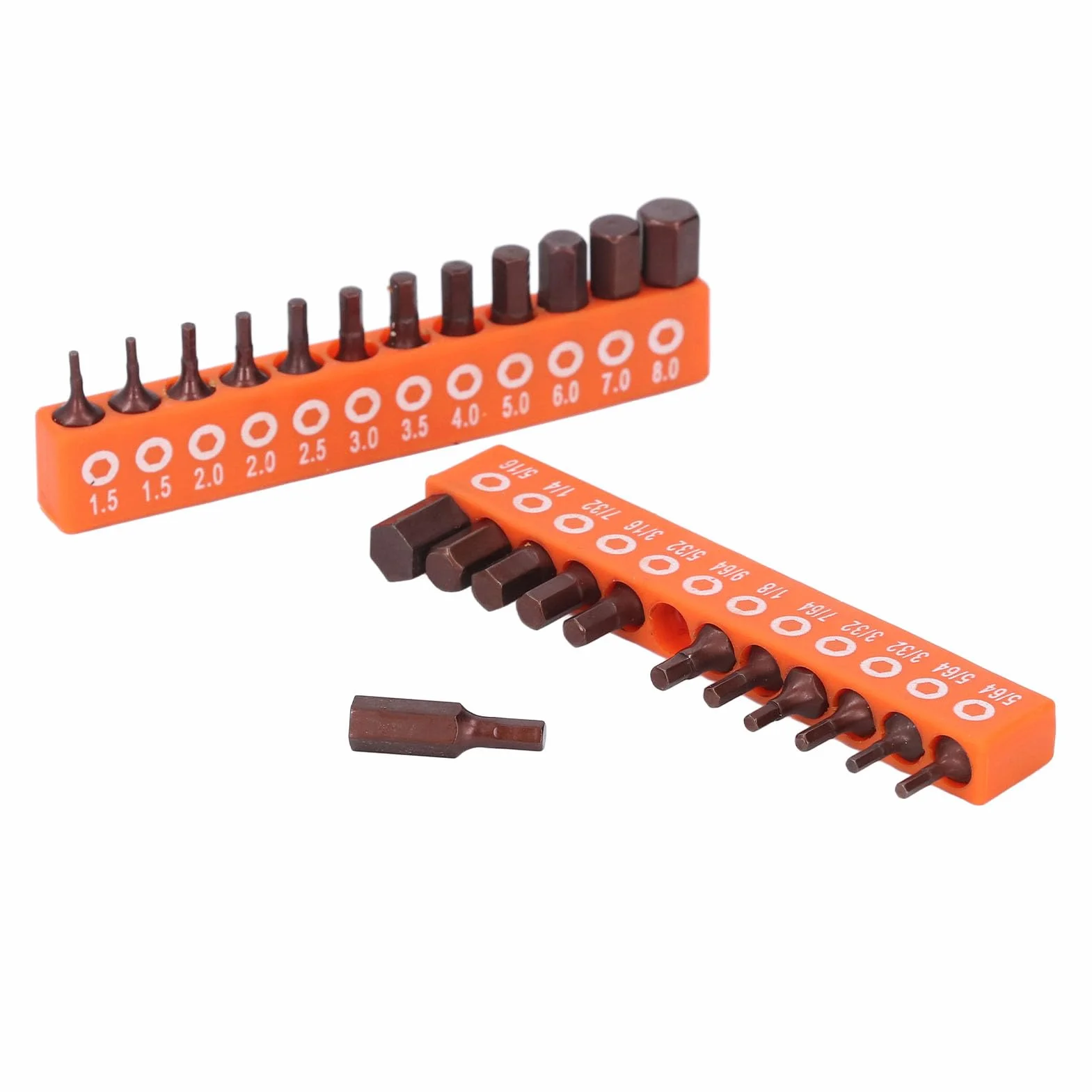 24-częściowy zestaw bitów sześciokątnych S 2 stal stopowa 1/4" 1,5-8 mm 5/64-5/16" klasy przemysłowej