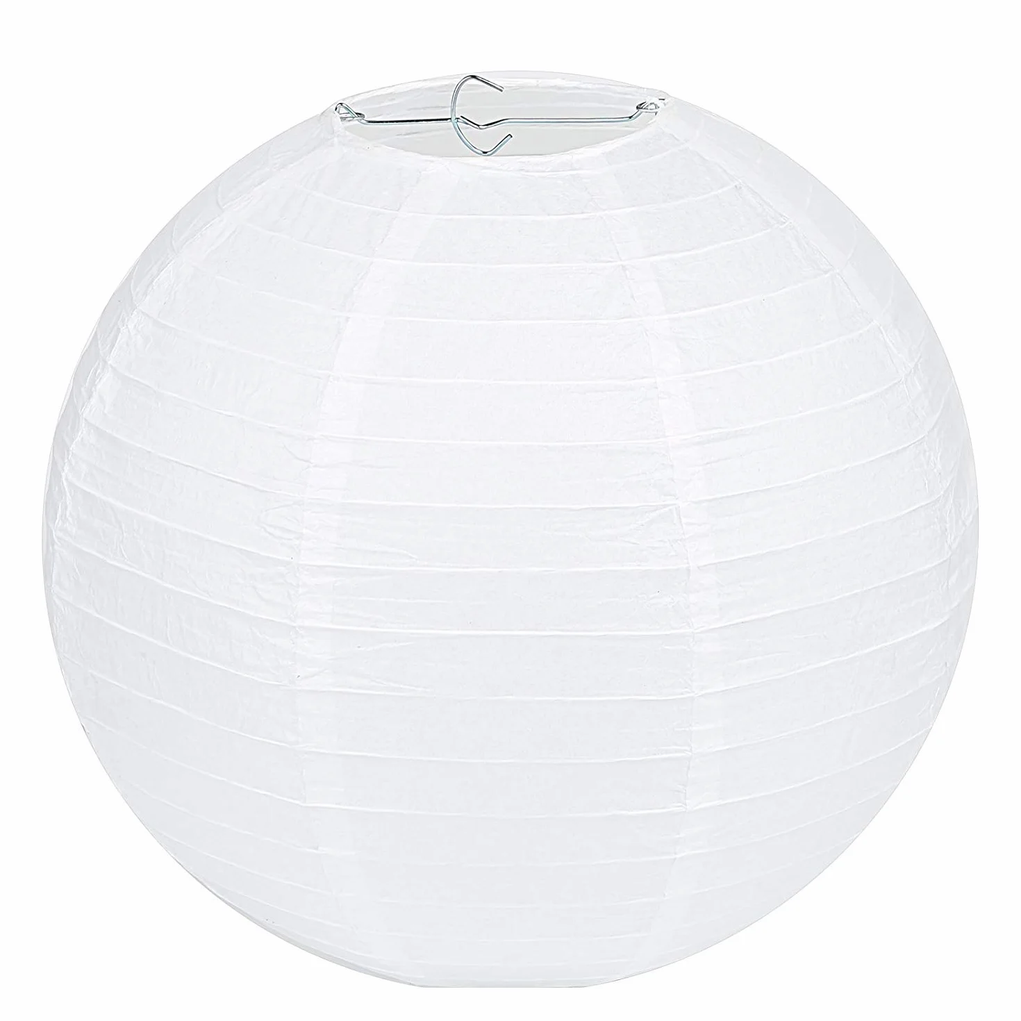 Papierowa latarnia LIHAO Klosz okrągły biały bambusowy prążkowany 25 cm