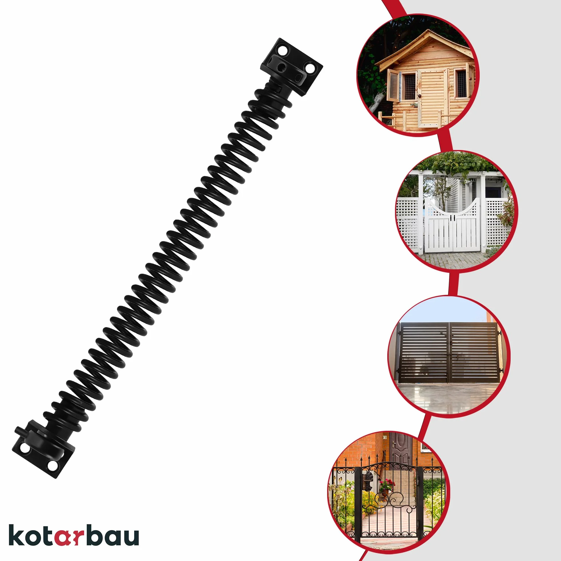 KOTARBAU® Sprężyna do zamykania furtki 280x22x3,0 Stal Malowana Proszkowo