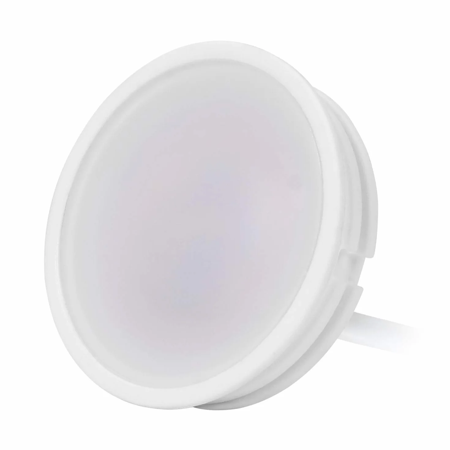 HCFEI 10 x Ultra płaski 230 V 3 W GU10 MR16 moduł LED 50 mm średnica reflektora 15 mm długość ciepła biel 3000 K 300 lm, możliwość ściemniania, 120° odbicia światła