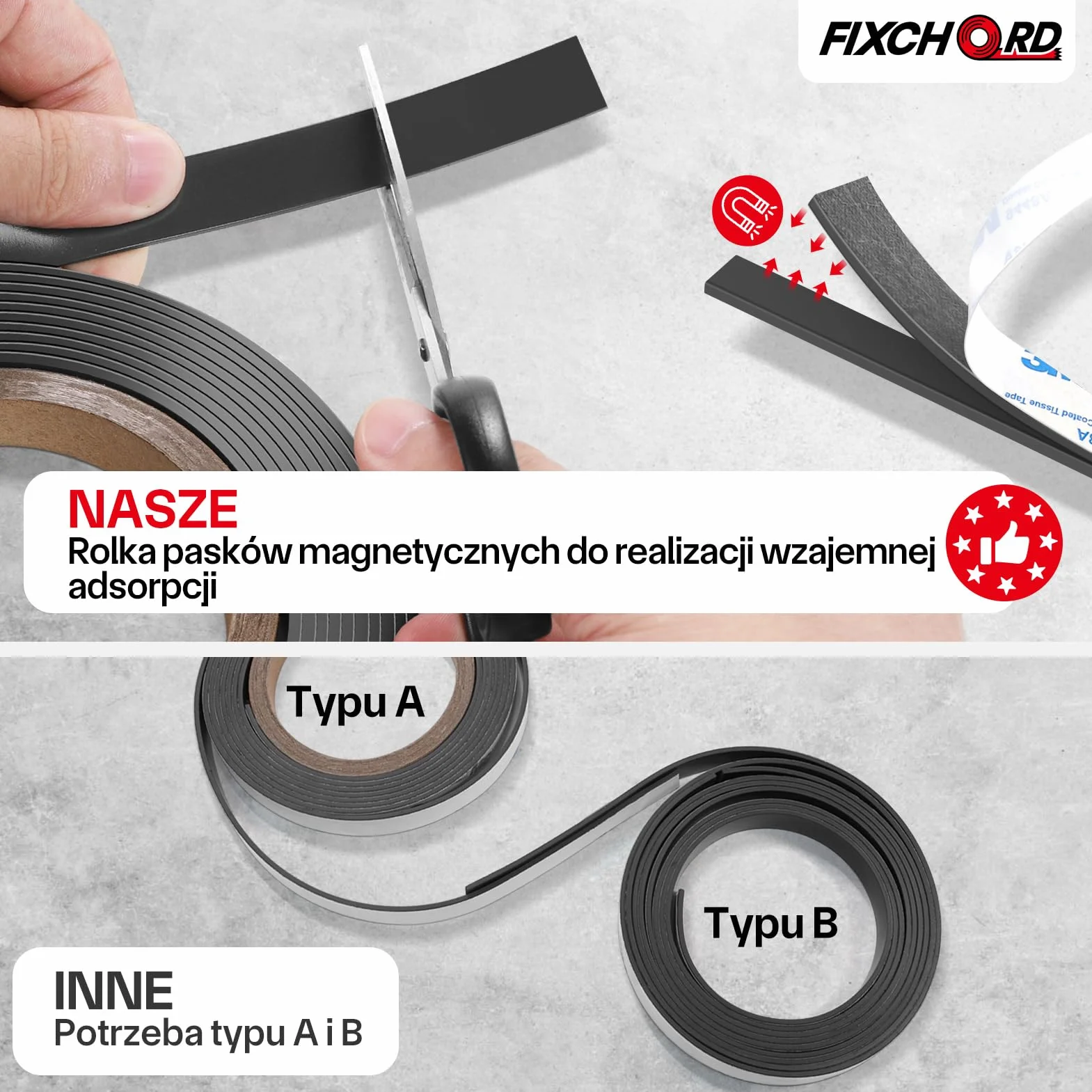 Taśma Magnetyczna 3m*15mm z Mocno Przylegającą Warstwą Klejącą do Ekranów Przeciw Owadom