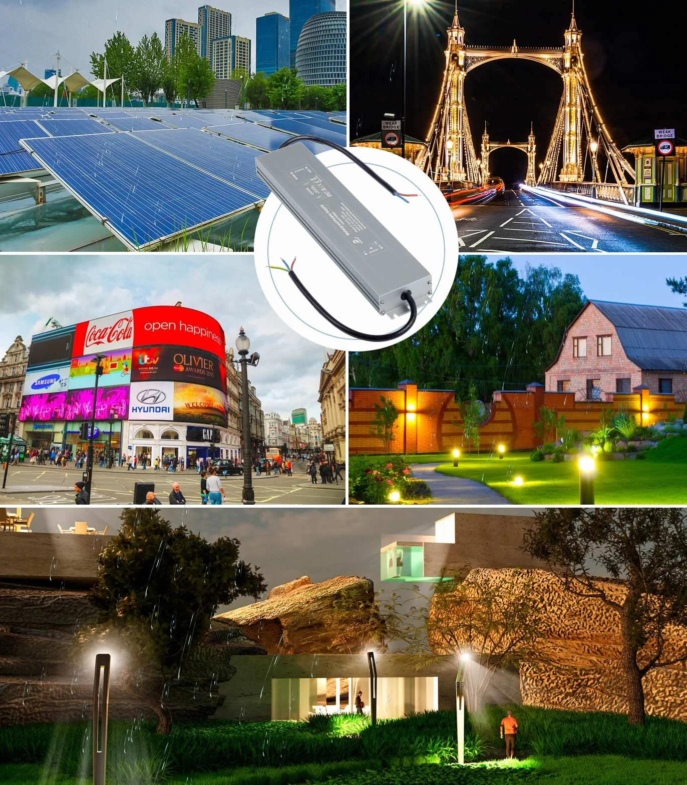 DUSKTEC Transformator 24 V 200 W wodoodporny IP67 zasilacz do taśm LED