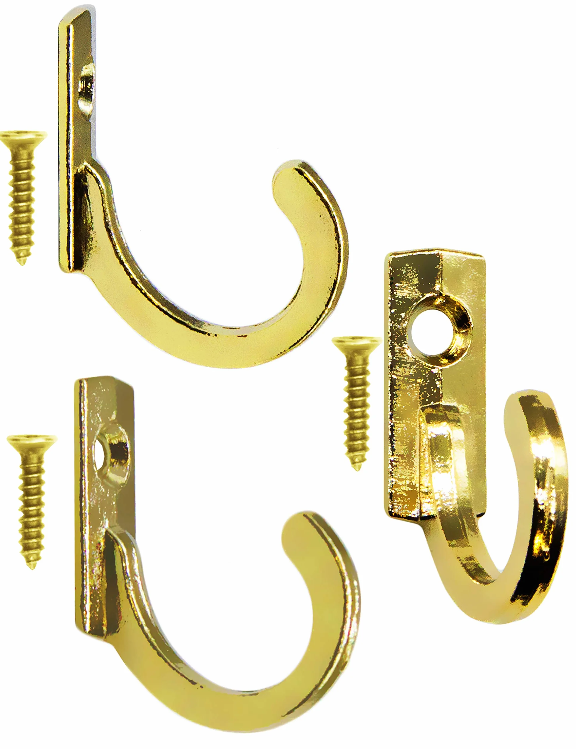 Fuxxer® – 10 x haczyk na obraz, żelazny haczyk, metalowy haczyk, hak ścienny, wzór mosiądzu, styl vintage, 23 mm, złoty, zestaw 10 sztuk