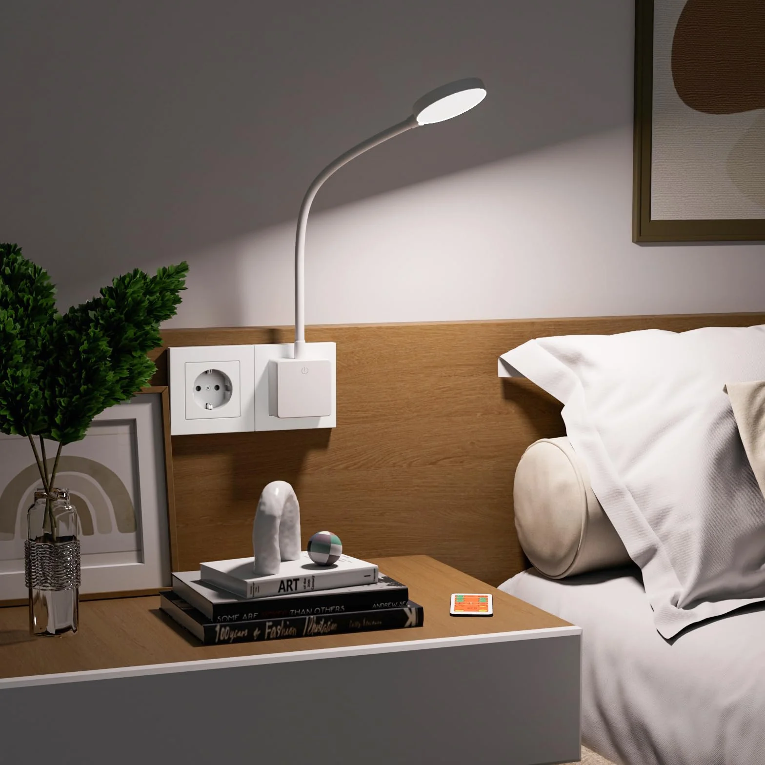 ENUOTEK LED Lampa Ścienna z Pilotem, 3 Kolory, Dimming, Timer