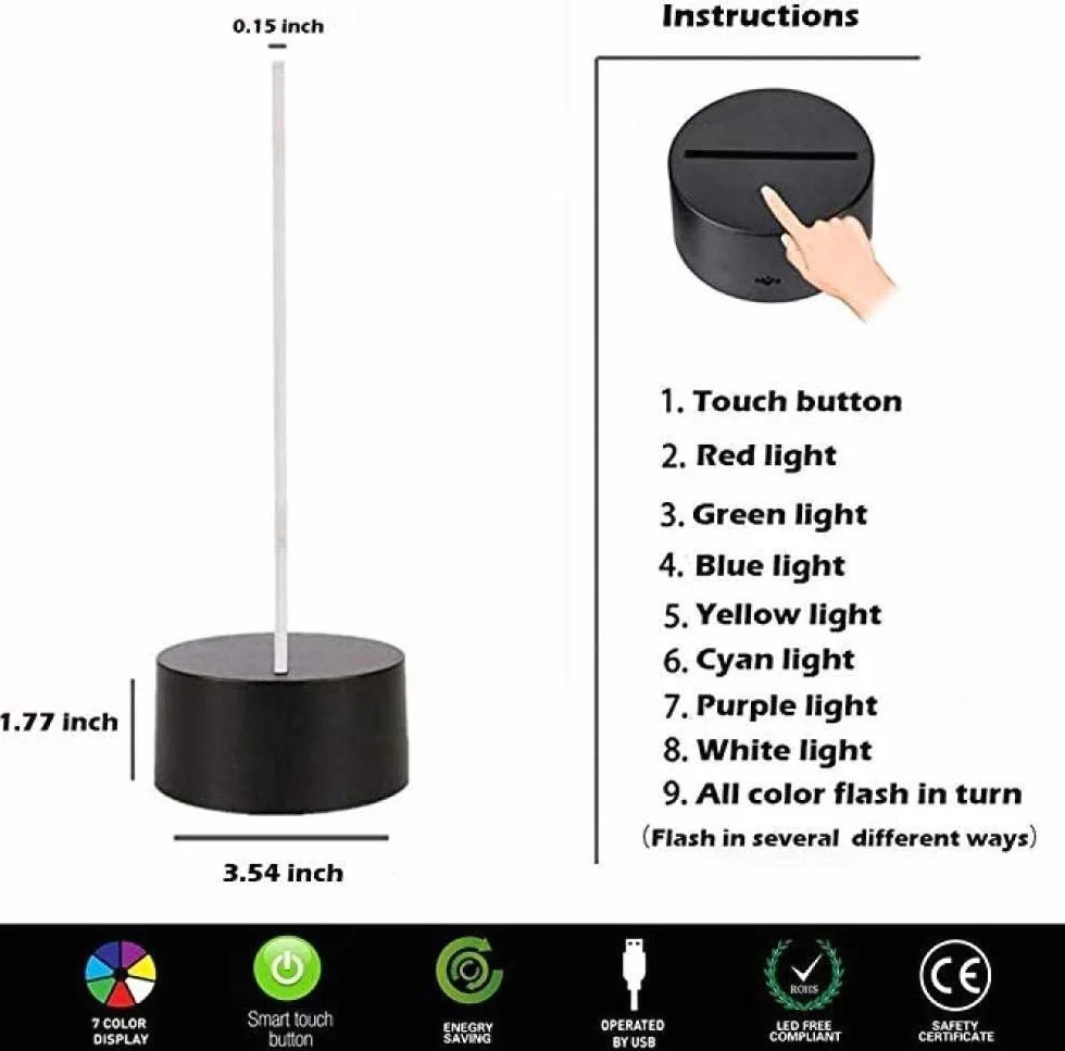 Lampa 3D LED Toradora 7 kolorów ściemniana z pilotem lampka nocna prezent