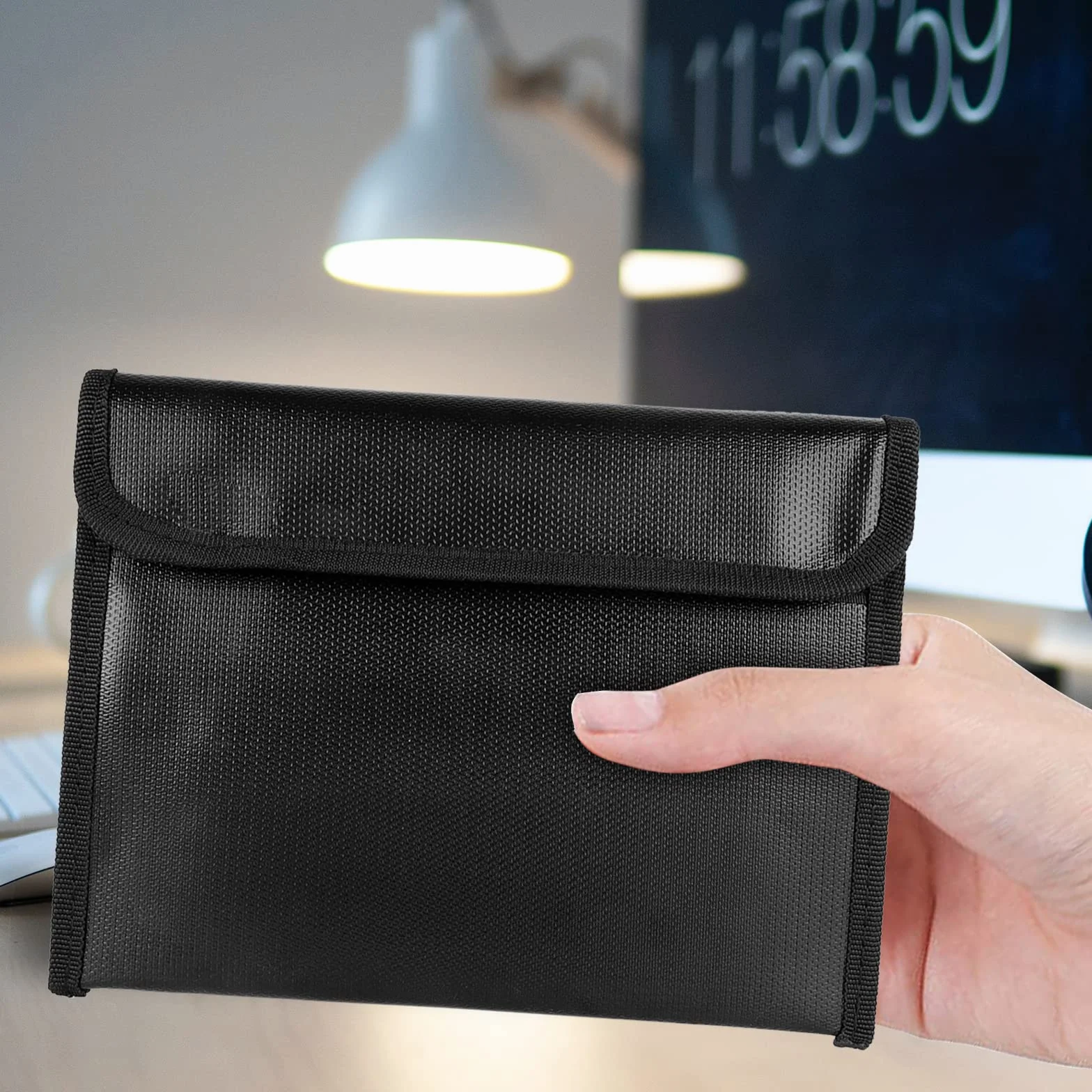 Ognioodporna torba na dokumenty A5 z włókna szklanego powlekana silikonem 23x18 cm