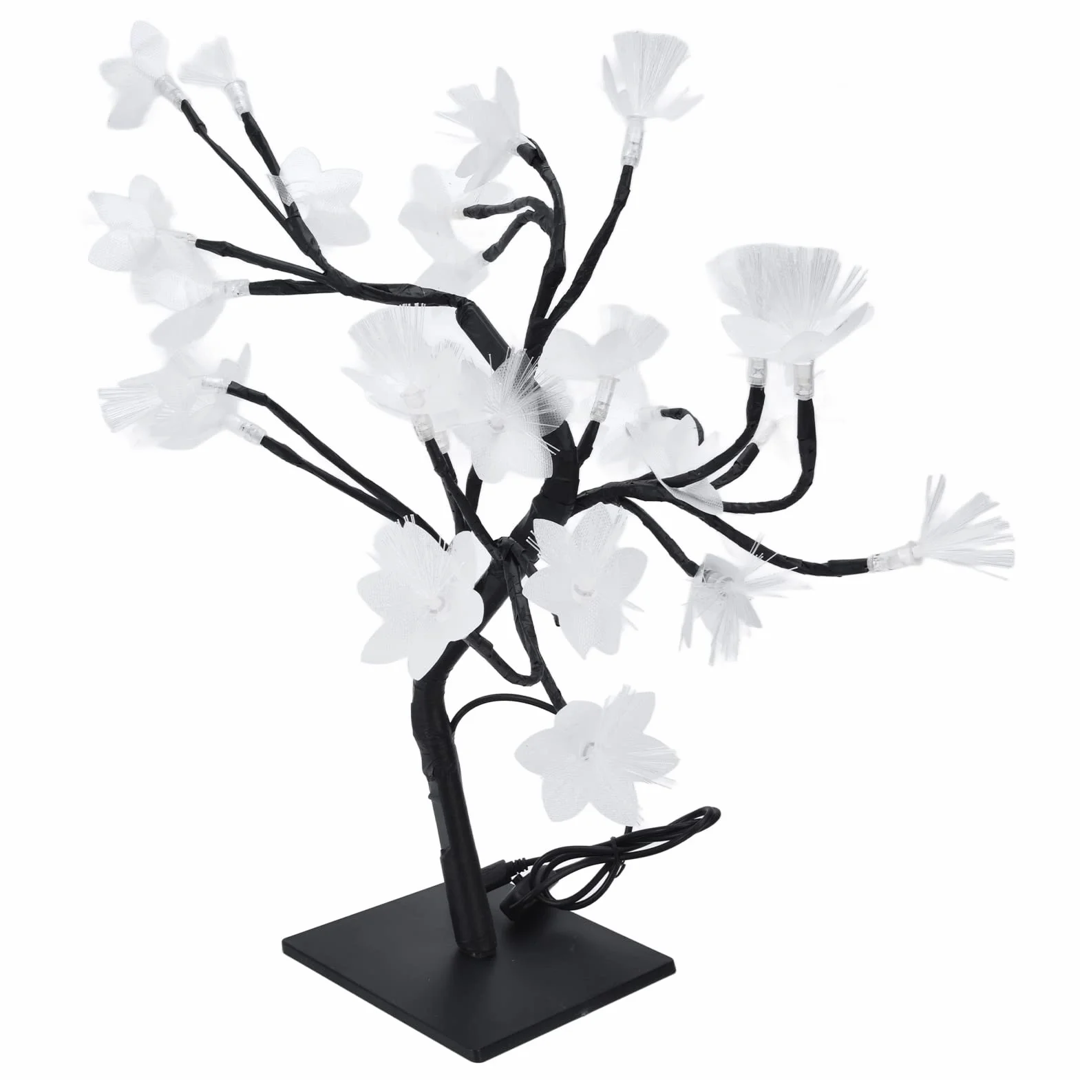 Światłowodowa Drzewna Bonsai 24LED USB Symulacja Kwiat Światło Dekoracji Sypialni
