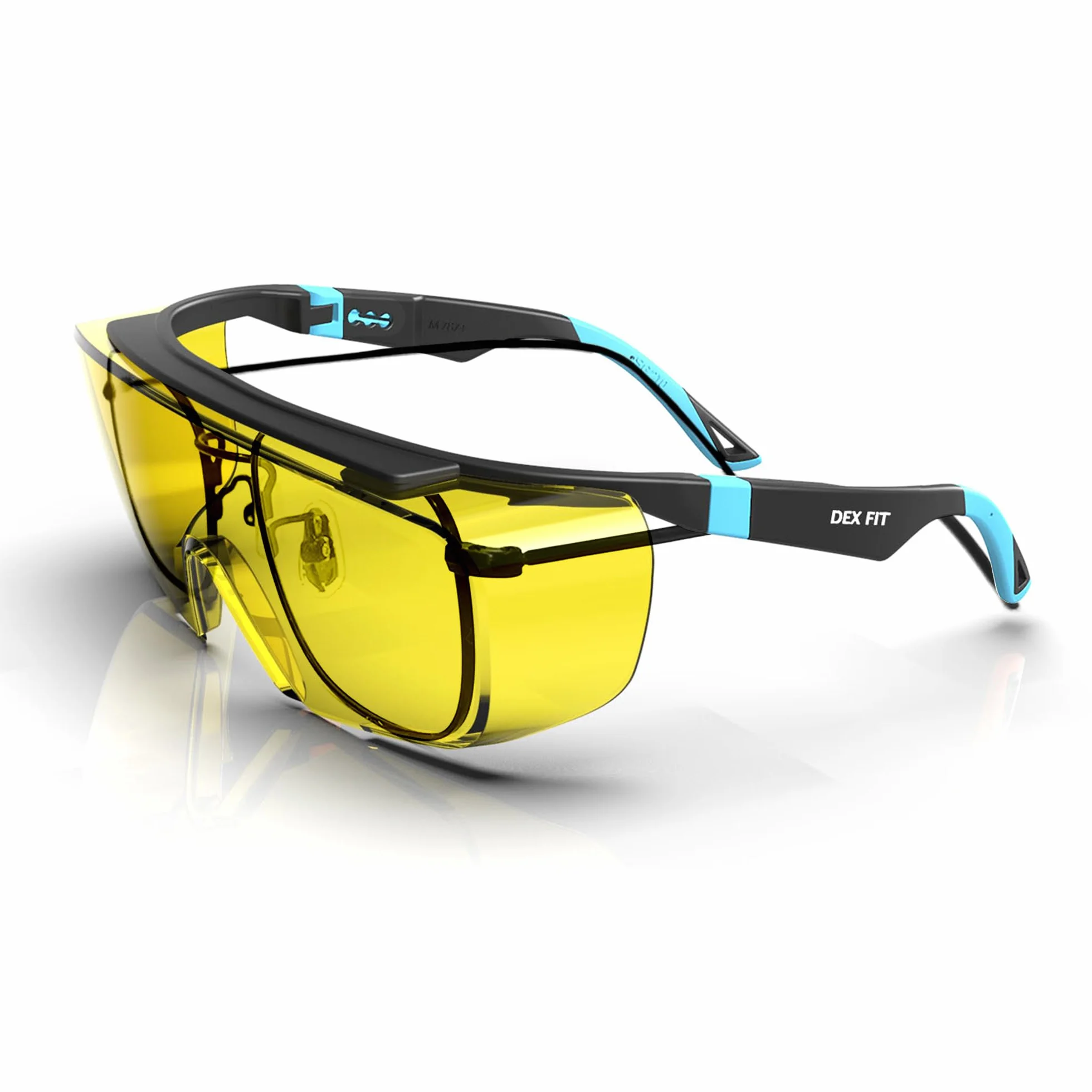 DEX FIT SG210 OTG okulary ochronne; ochrona oczu Z87, odporne na mgłę i zarysowania, regulowane, dla mężczyzn i kobiet, ochrona przed promieniowaniem UV