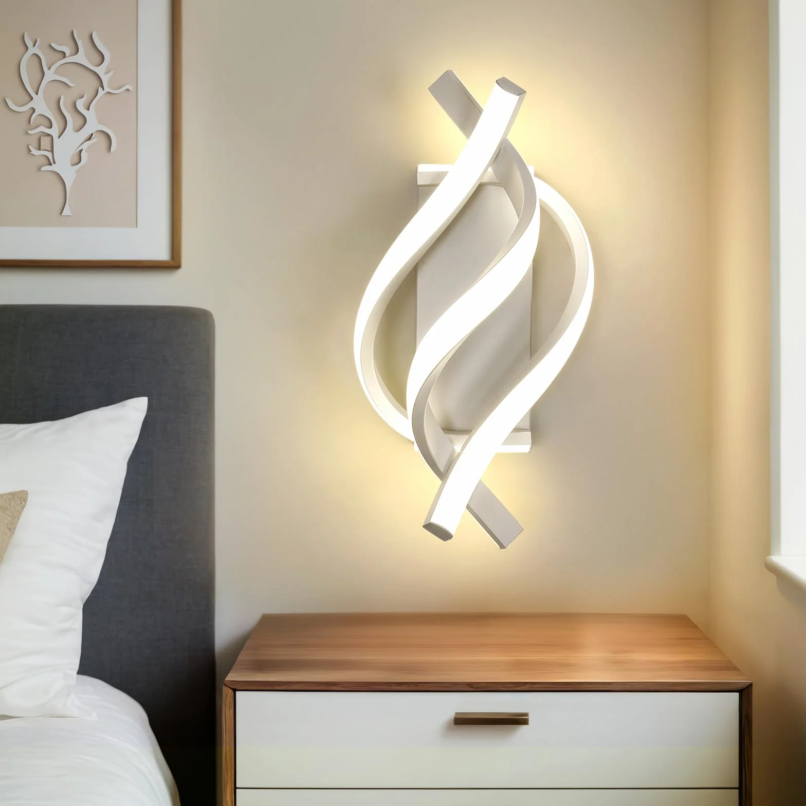 Comely Oprawa Ścienna LED 22W 2500LM 4500K Biała Akrylowa