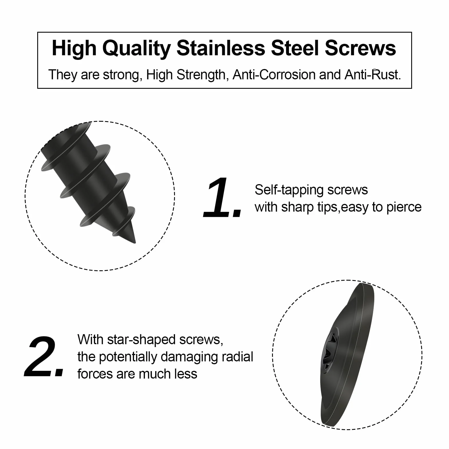 Wkręty blachowe M5 x 16 mm Torx czarne samowiercące 80 sztuk
