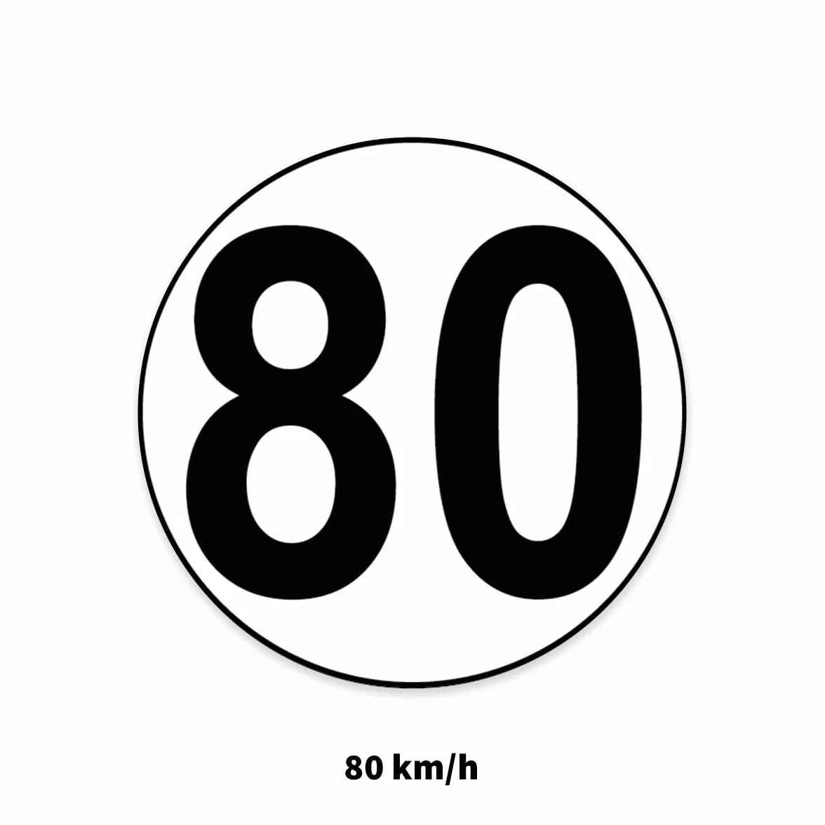 Naklejka Ograniczenie Prędkości Autokary Ciężarówka 80 KM/H 15 cm