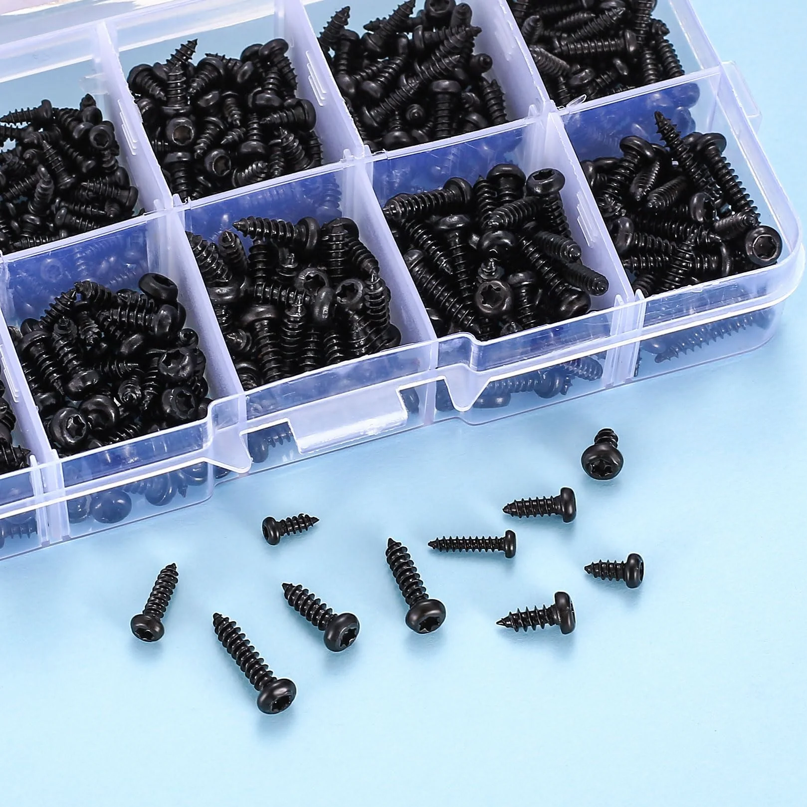 Śruby Samogwintujące Torx Czarny M2-M3 Zestaw 520 Sztuk