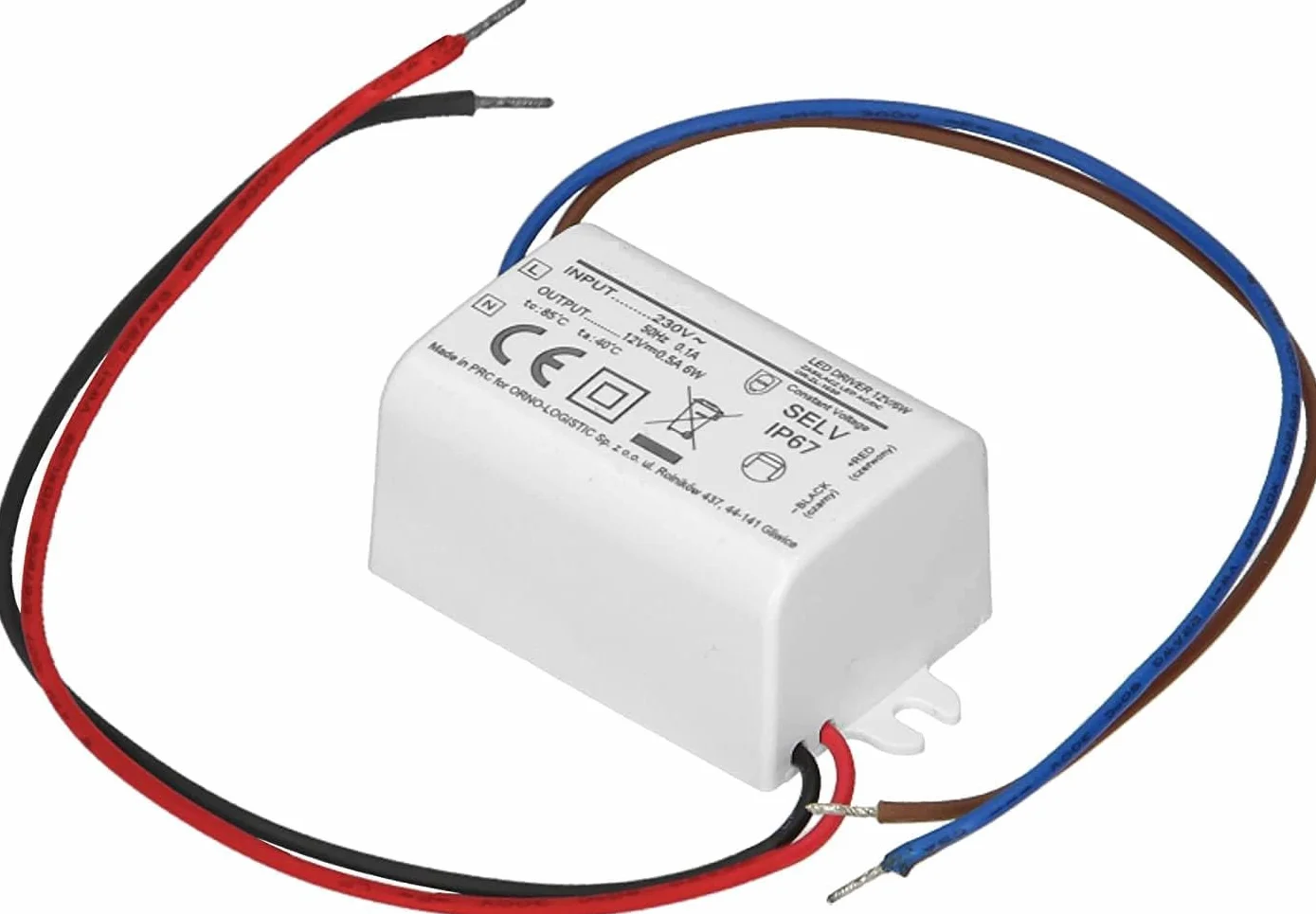 Zasilacz MINI do LED 12VDC 6W IP67