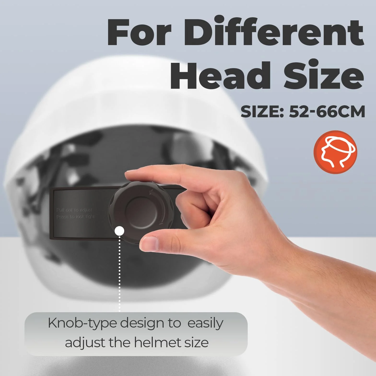 Kask ochronny EN 397 twarda czapka budowlana z grzechotką regulowany 52-66 cm
