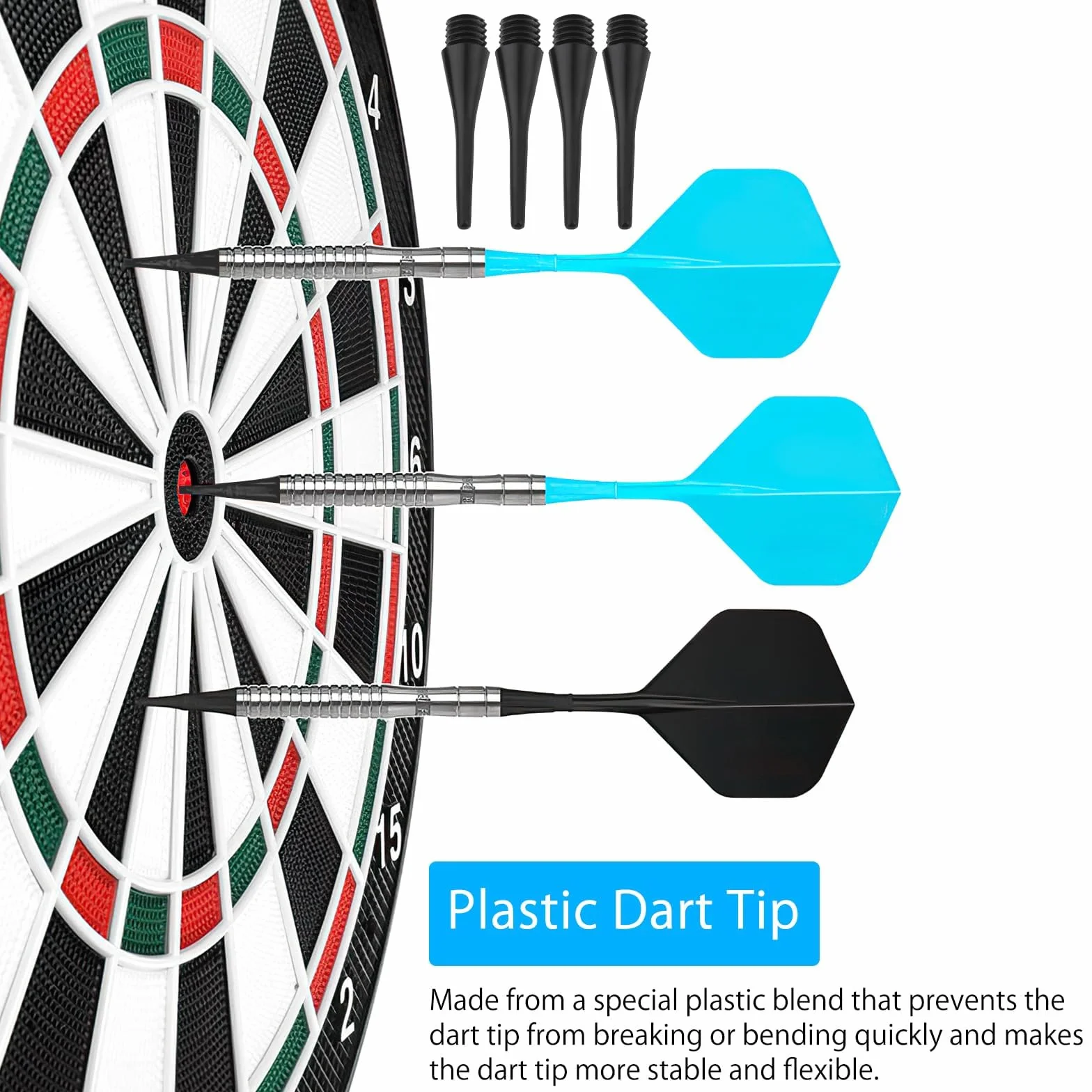 200 sztuk profesjonalnych końcówek do rzutek z tworzywa sztucznego, gwint 2BA, końcówki do softdartów, końcówki do softdartów, łatwe do wymiany, końcówki do softdartów, niełatwe do złamania