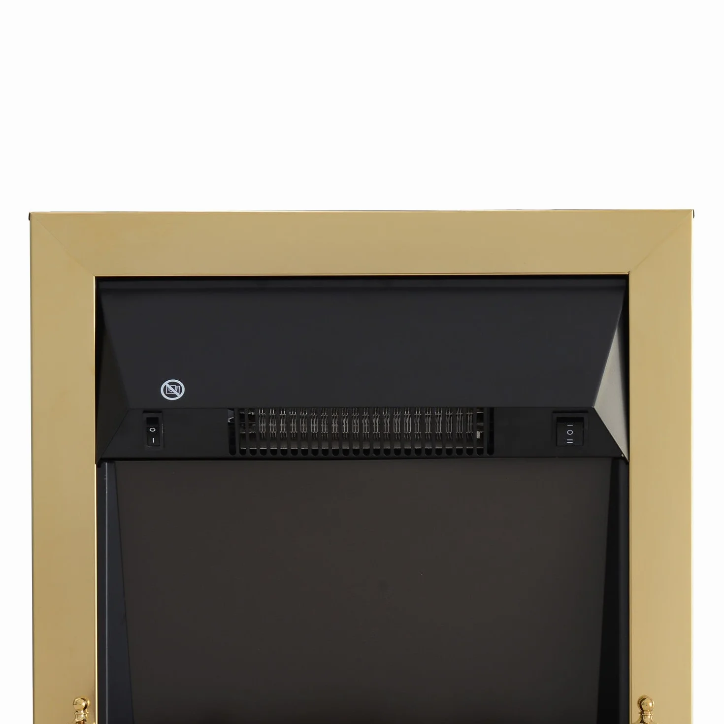 HOMCOM kominek elektryczny stojący 1000/2000W 48,2x18,5x59,2 cm złoty