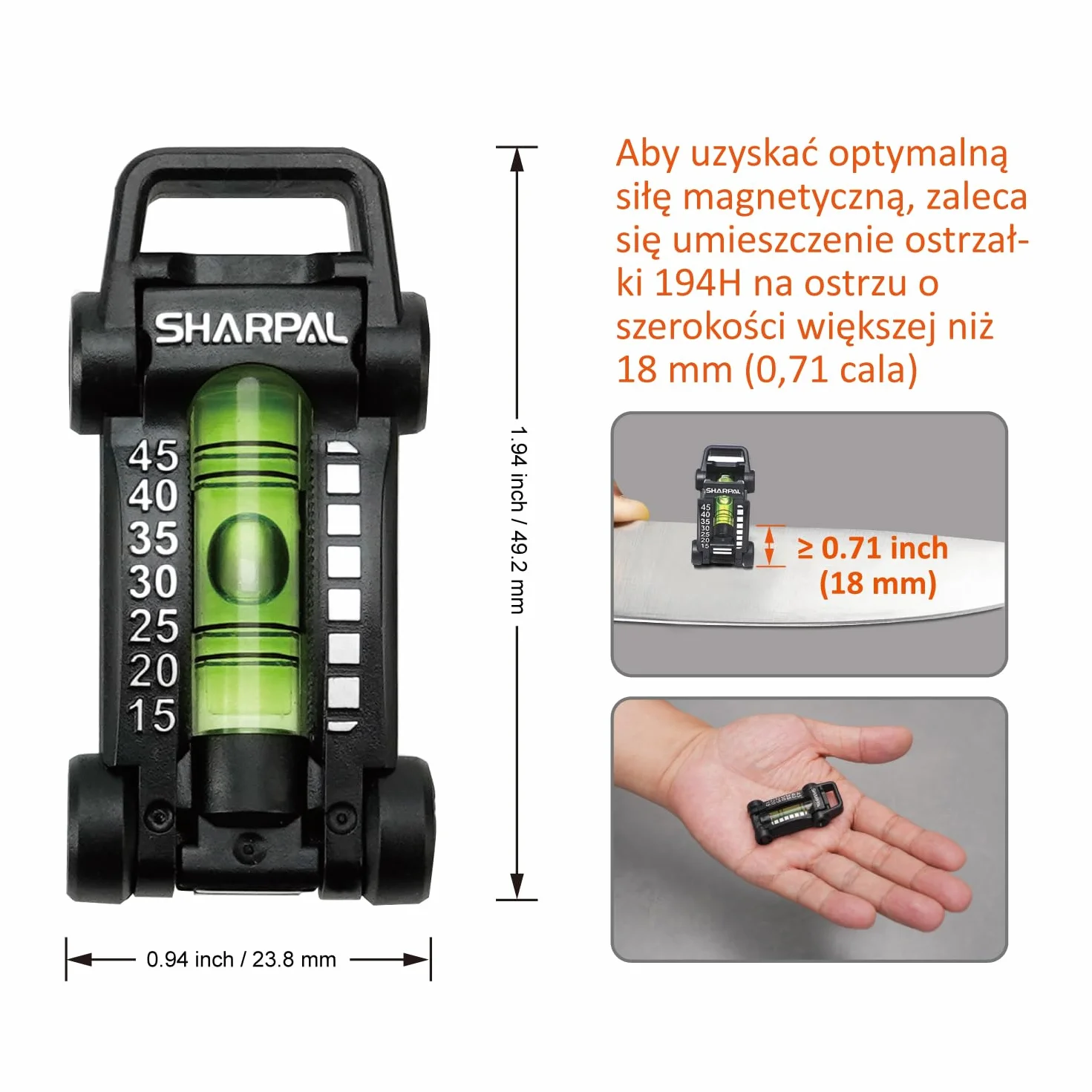 SHARPAL 194H ostrzałka do noży z prowadnicą kątową, kąt 15°-45°