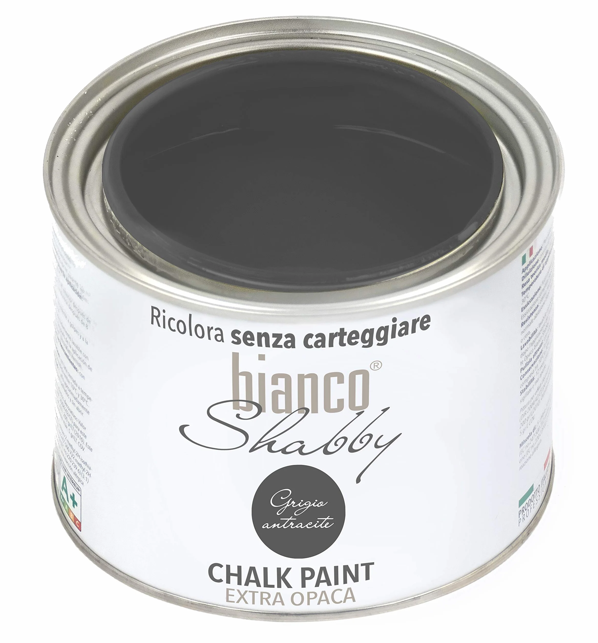 CHALK PAINT Szary Antracyt Vintage Shabby Chic Farba do mebli i ścian EXTRA MATOWY (500 ml)