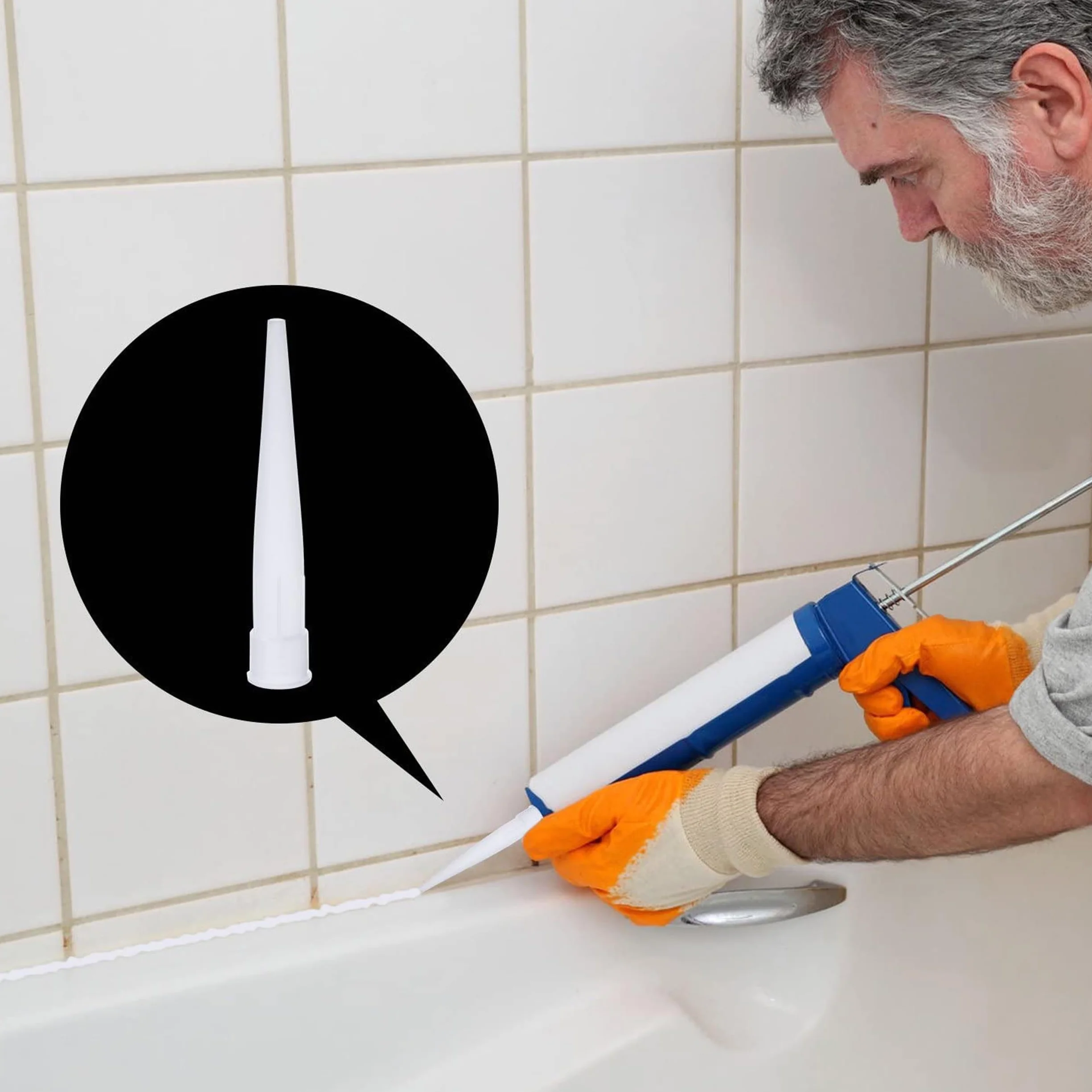 Końcówki do kartuszy 10,5 cm 50 sztuk dysze silikonowe aplikator