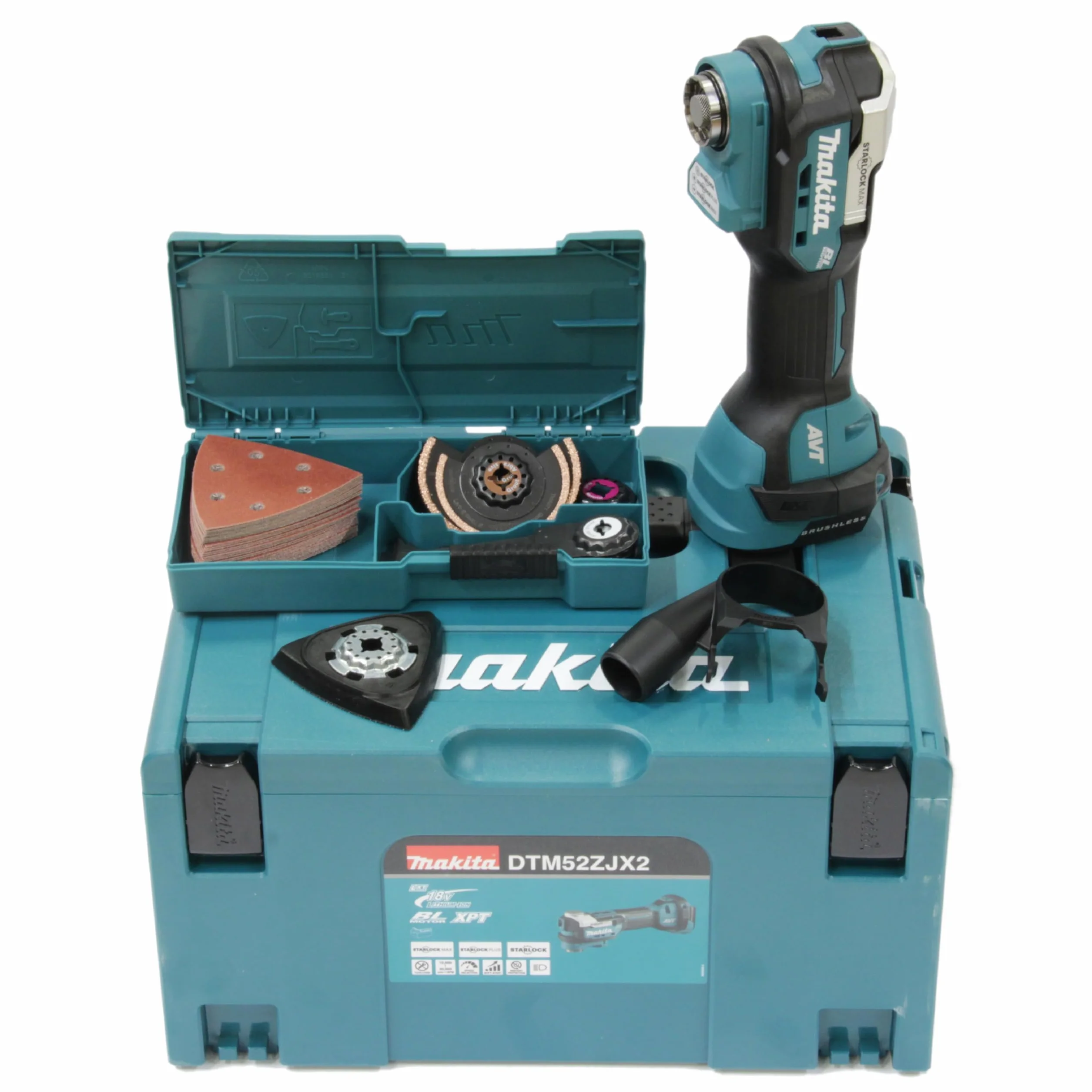 MAKITA DTM52ZJX2 Narzędzie wielofunkcyjne 18 V LXT Solo z zestawem akcesoriów MAKPAC