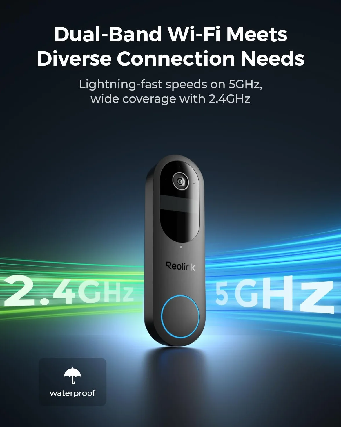 Reolink 2K 4MP Bezprzewodowa Kamera Do Drzwi Wi-Fi 2,4/5 GHz Video Doorbell Akumulator