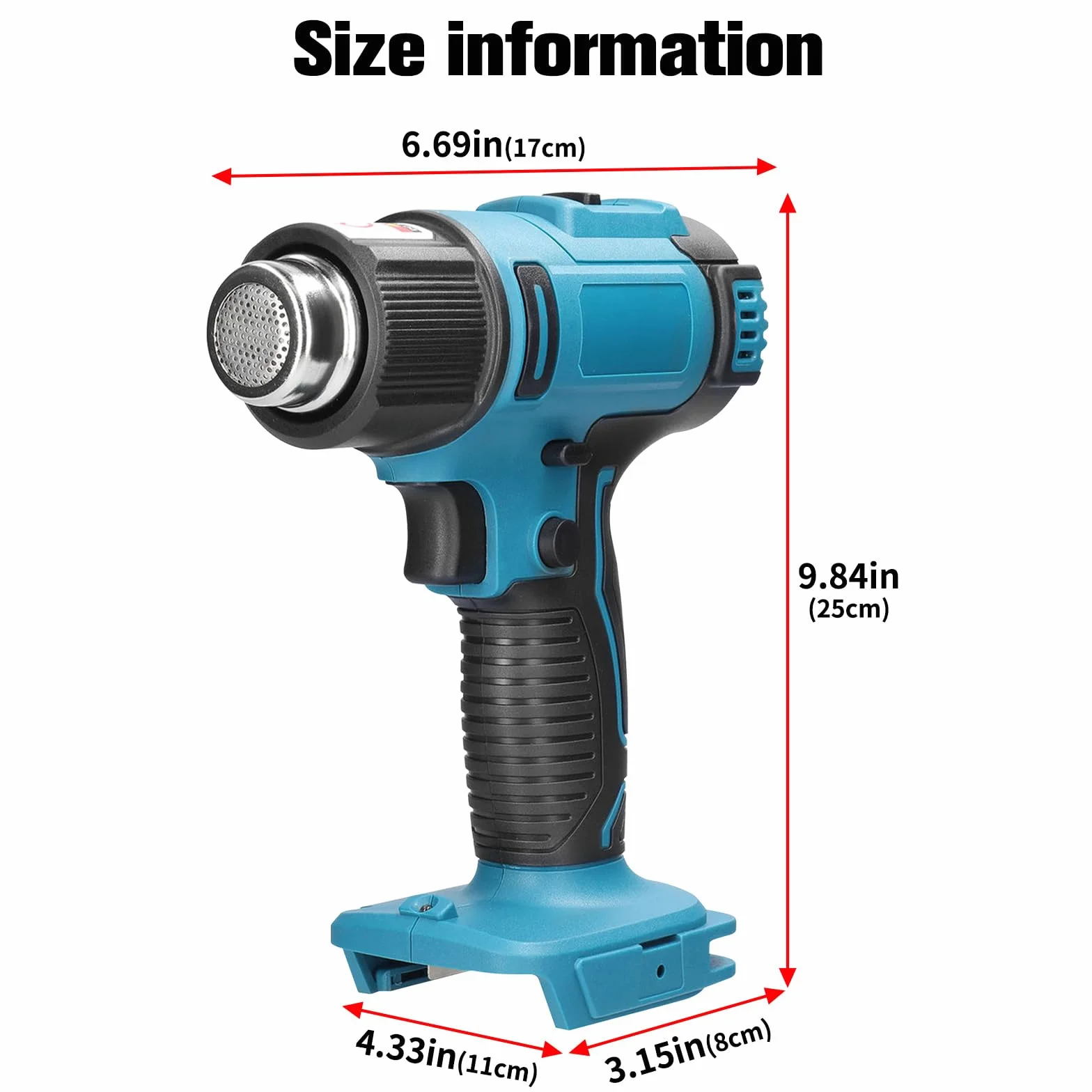 Makita Akumulatorowa Opalarka 18 V Bezprzewodowa z Wyświetlaczem LCD 50°C-550°C 5 Dysze