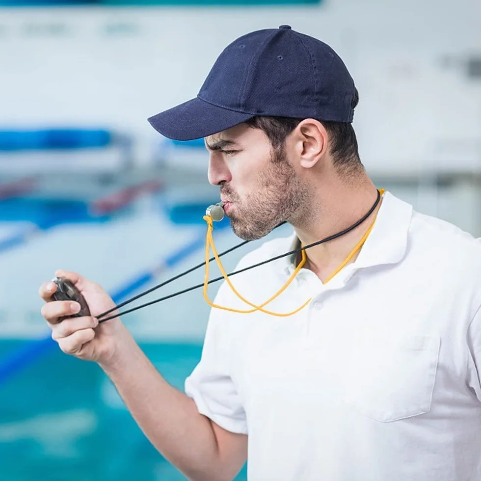 CREADY Stoper sportowy z 2 gwizdkami ze stali nierdzewnej, stopery sportowe do piłki nożnej, pływania lub lekkoatletyki, chronometru opozycji, idealny do sędziego